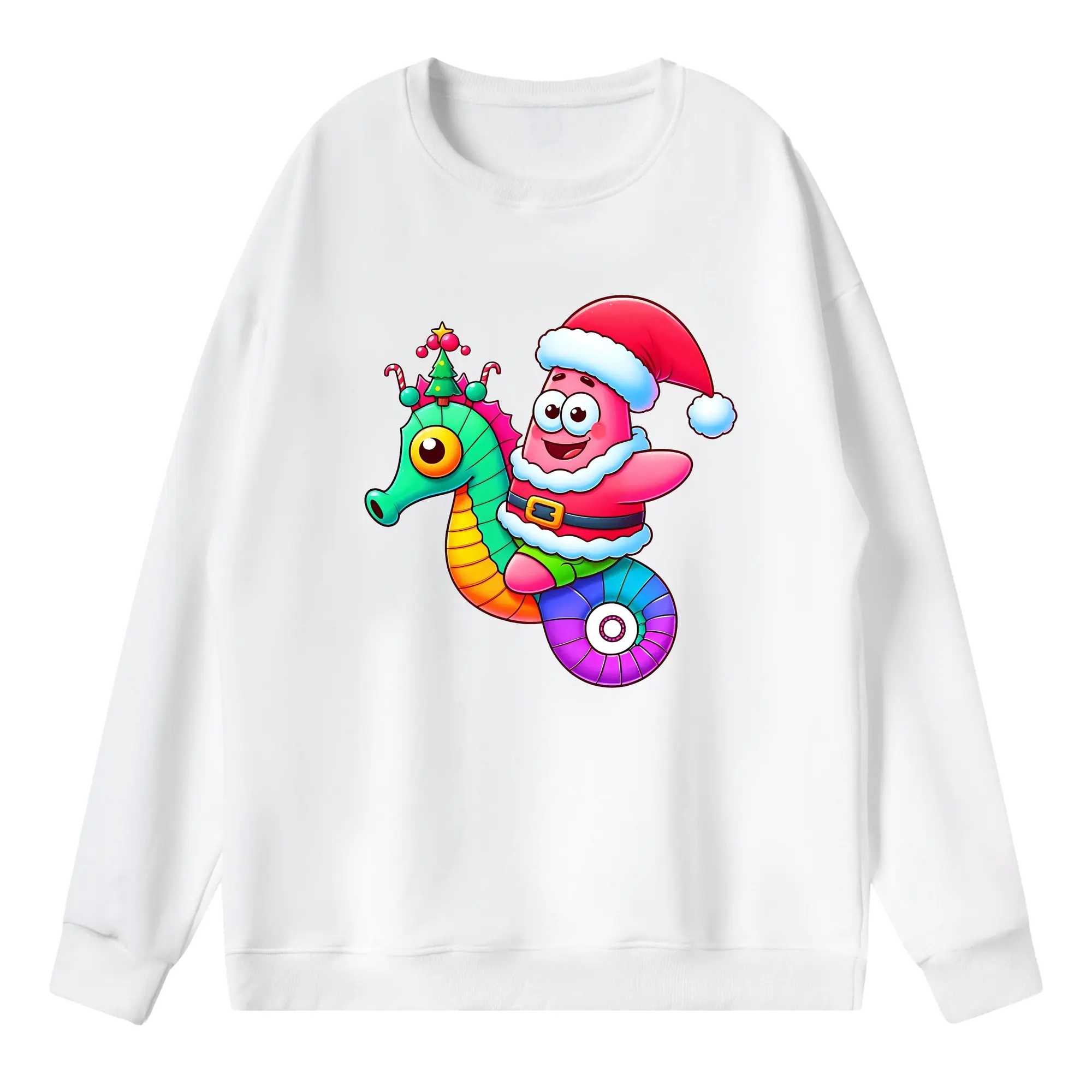 スポンジボブ グッズ パトリック・スター - 薄手 クルーネック スウェット 裏毛260g · ポリエステル 春秋向け カジュアル 男女兼用 · トレーナー デイリー スポーツ 散歩に最適