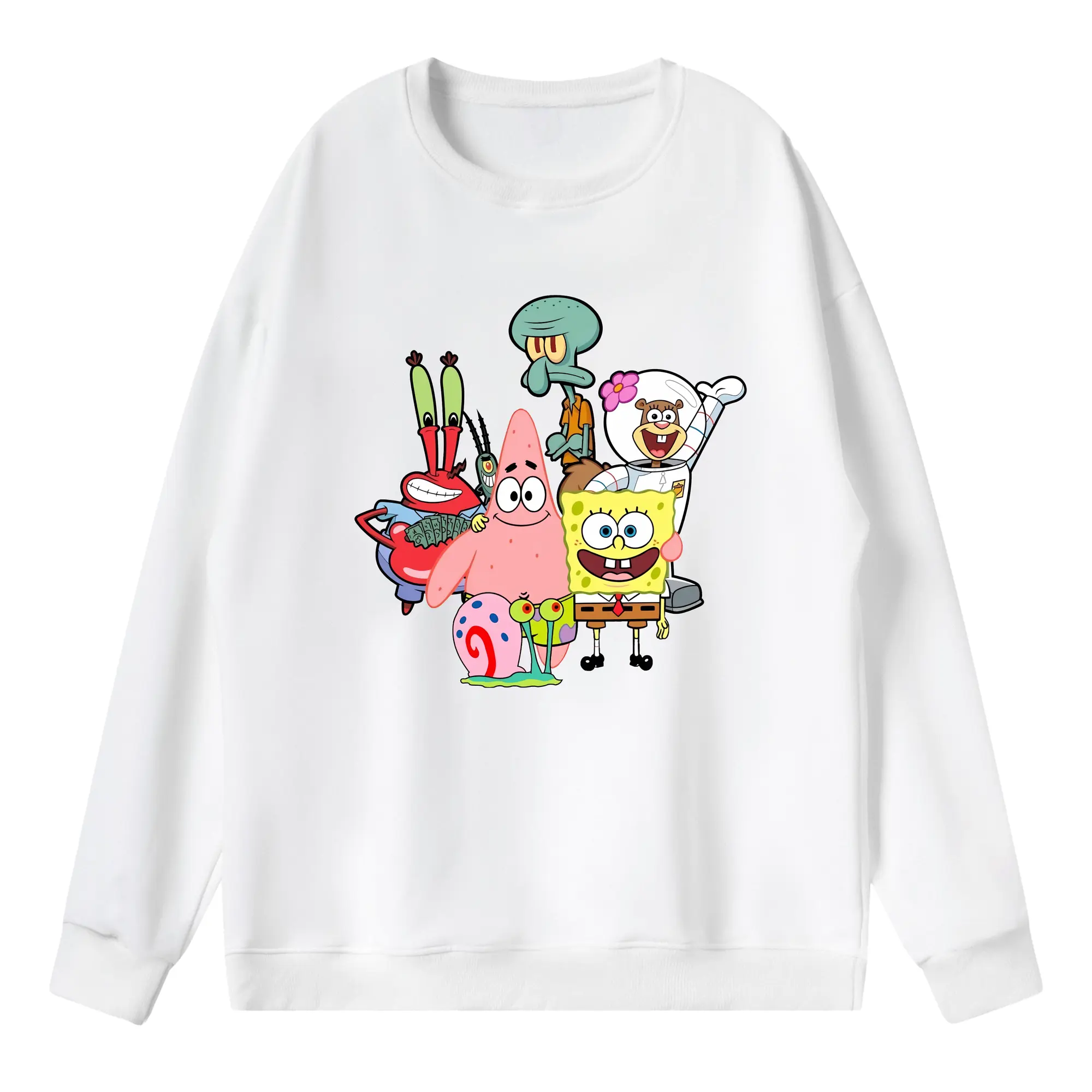スポンジボブ グッズ パトリック・スター - 薄手 クルーネック スウェット 裏毛260g · ポリエステル 春秋向け カジュアル 男女兼用 · トレーナー デイリー スポーツ 散歩に最適
