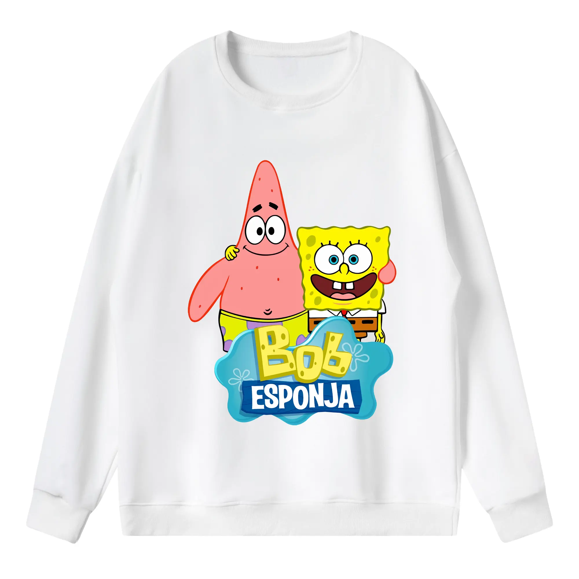 スポンジボブ グッズ パトリック・スター - 薄手 クルーネック スウェット 裏毛260g · ポリエステル 春秋向け カジュアル 男女兼用 · トレーナー デイリー スポーツ 散歩に最適