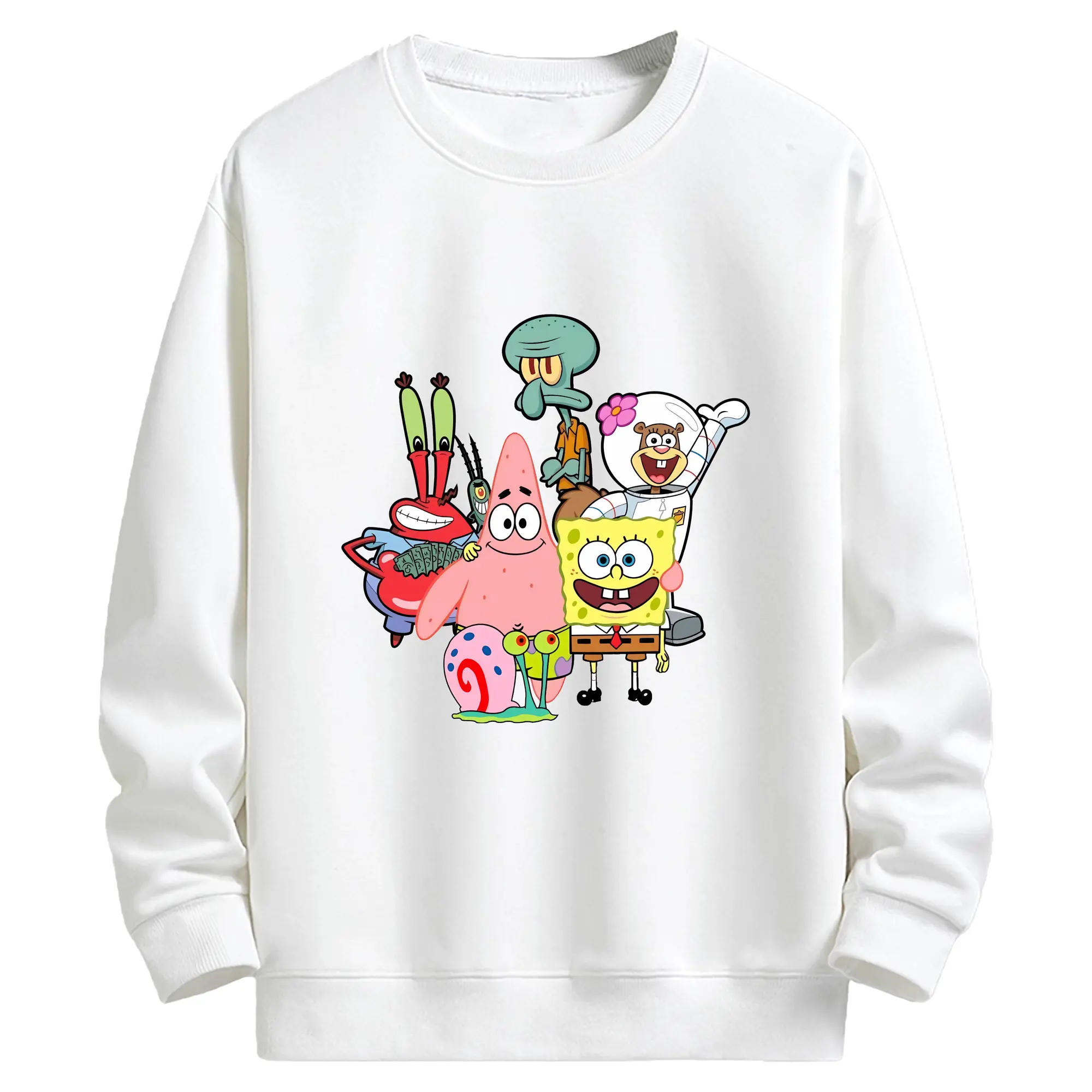 スポンジボブ グッズ パトリック・スター - キッズ クルーネックスウェットシャツ ・ フロントプリント ・ 綿80％ ポリエステル20％ ・ 快適 通学 スポーツ 日常使い お散歩用