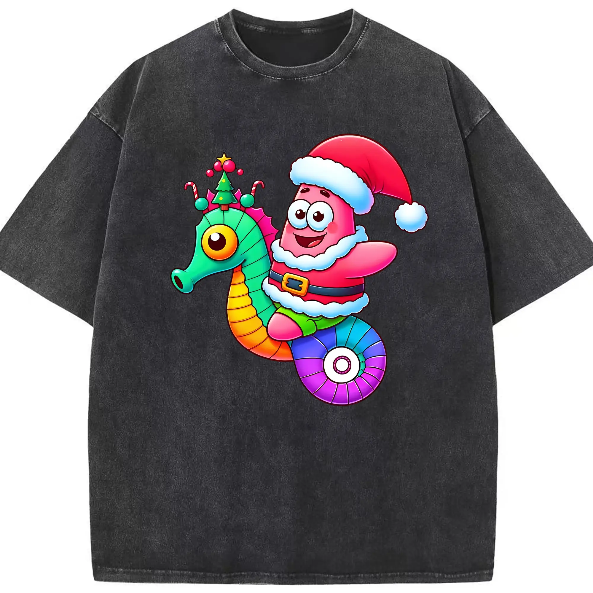 スポンジボブ グッズ パトリック・スター - 綿100％ ヴィンテージ風 半袖Tシャツ ・ フロントプリント ・ 柔らか肌触り ・ 通気性 快適 ・ スポーツ カジュアル 外出用