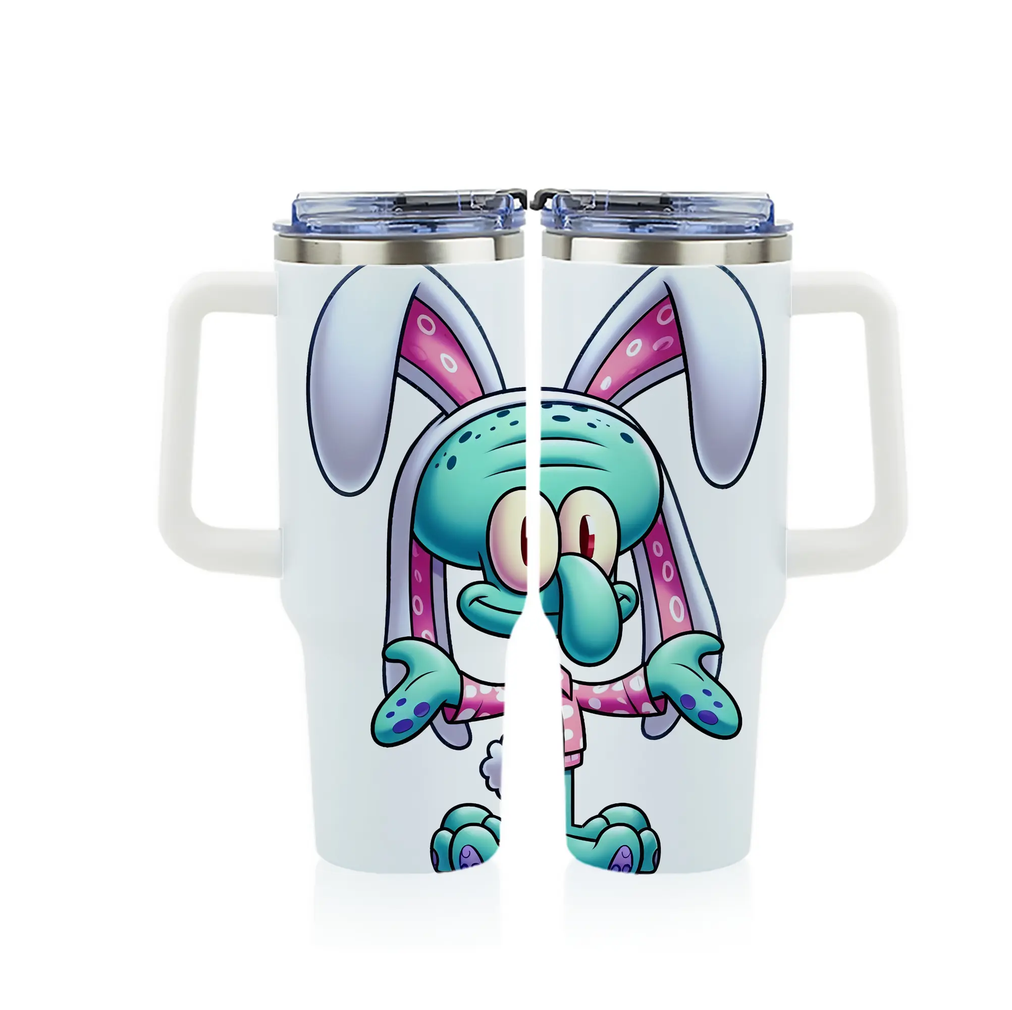 スポンジボブ グッズ イカルド - 1200mL フルプリント車用タンブラー ・ 304ステンレス 内側 ・ 201ステンレス 外側 ・ 保温 保冷 ・ 通勤 ドライブ アウトドア用