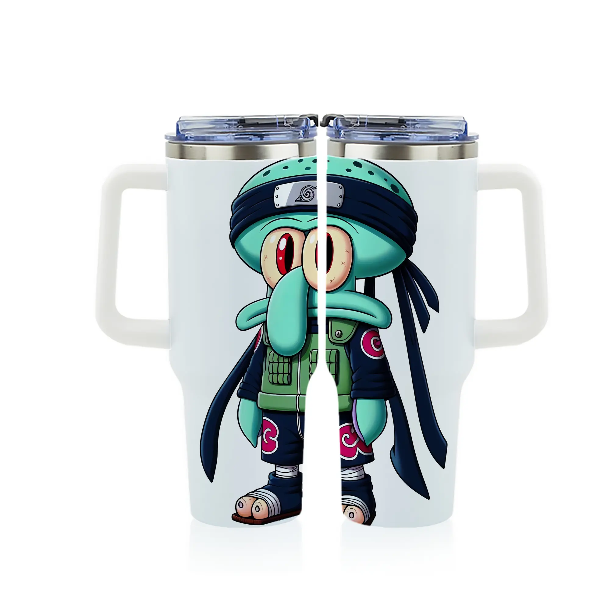 スポンジボブ グッズ イカルド - 1200mL フルプリント車用タンブラー ・ 304ステンレス 内側 ・ 201ステンレス 外側 ・ 保温 保冷 ・ 通勤 ドライブ アウトドア用