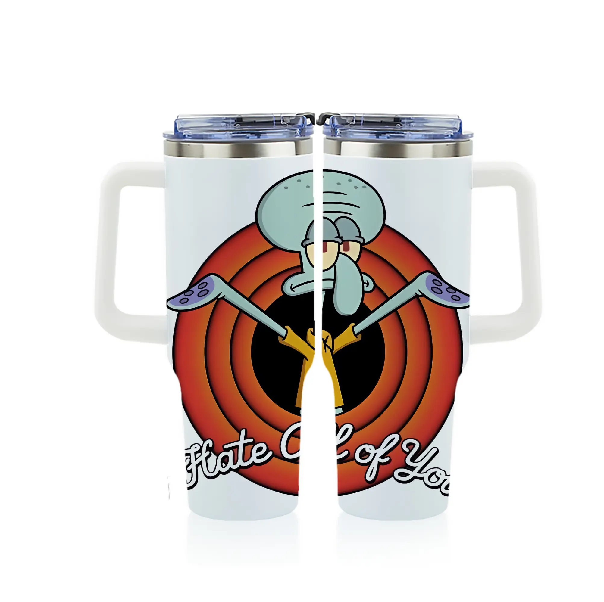 スポンジボブ グッズ イカルド - 1200mL フルプリント車用タンブラー ・ 304ステンレス 内側 ・ 201ステンレス 外側 ・ 保温 保冷 ・ 通勤 ドライブ アウトドア用