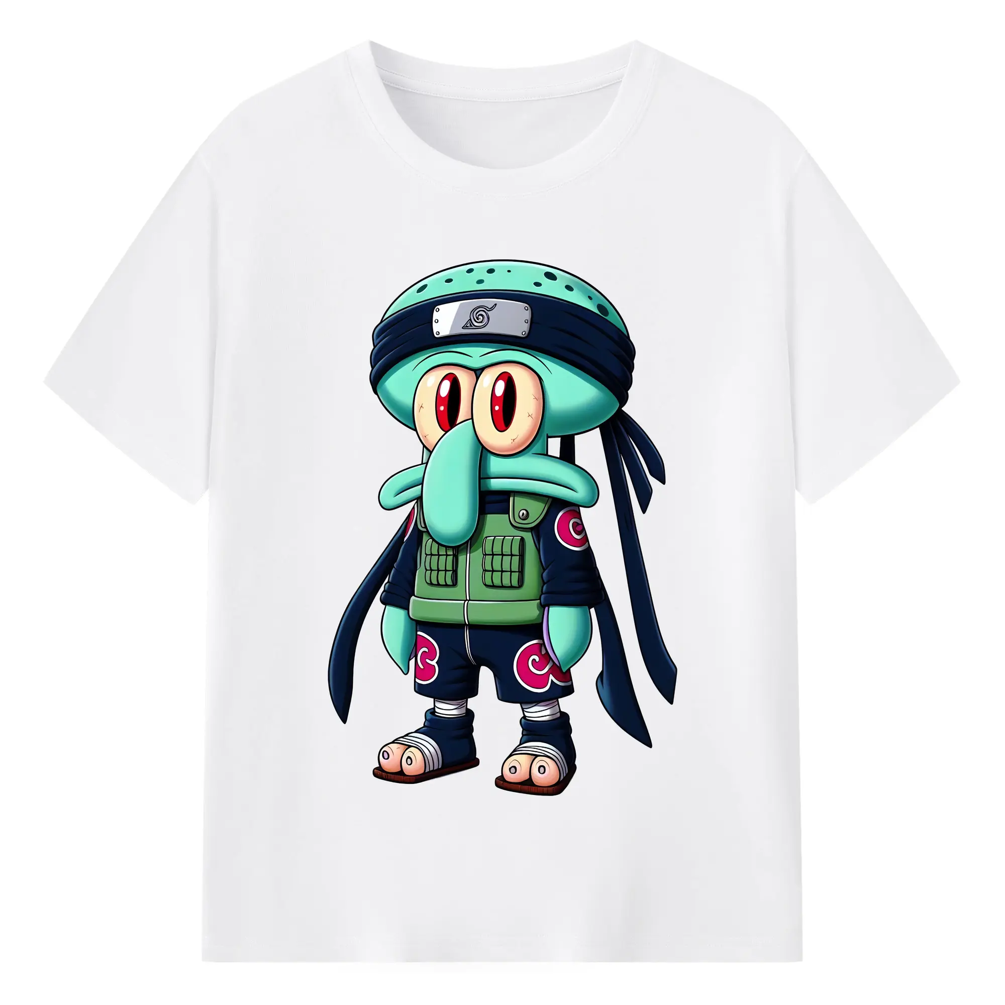 スポンジボブ グッズ イカルド - 綿100％ 半袖Tシャツ ・ フロントプリント ・ 快適 通気性 ・ 日常使い 散歩 スポーツ用