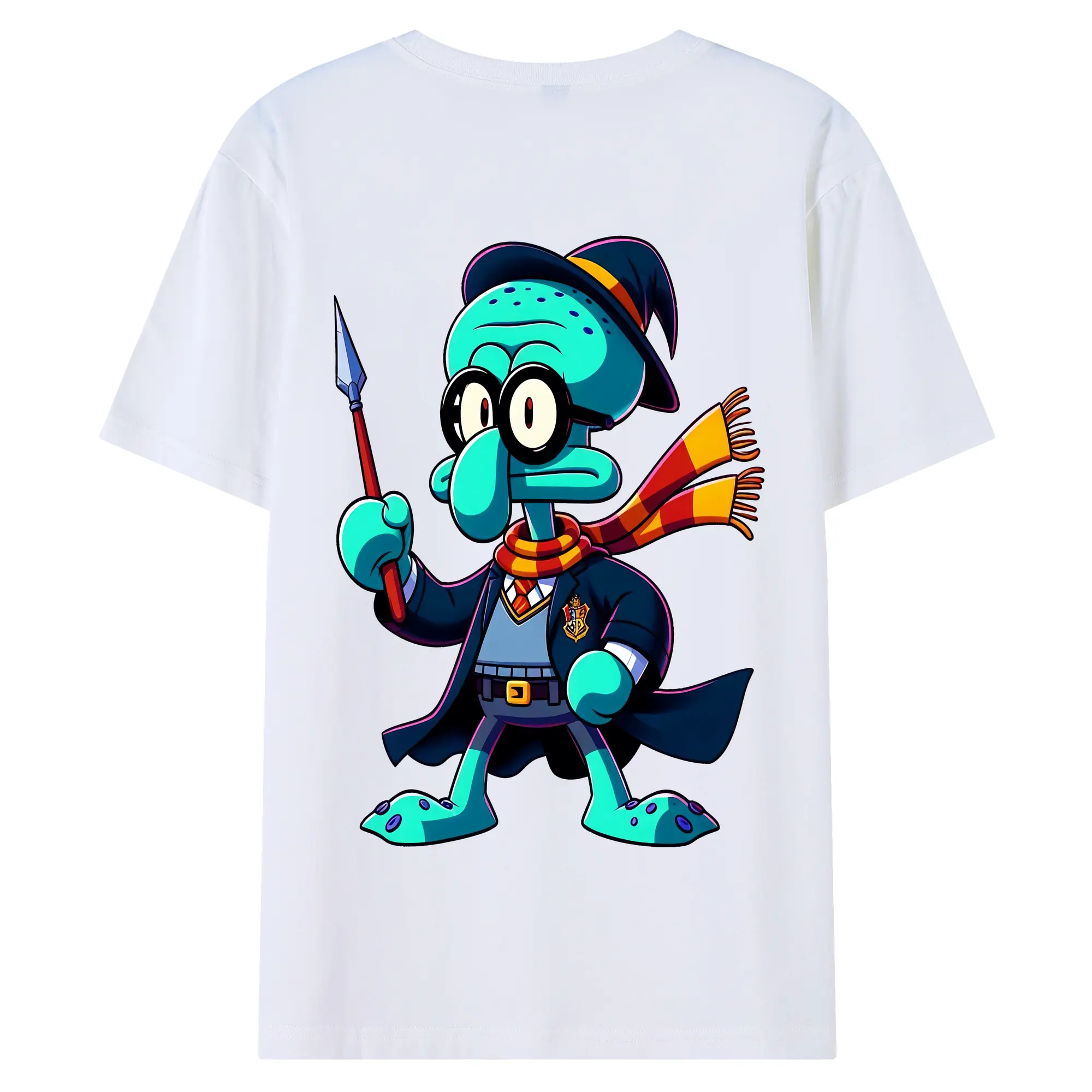 スポンジボブ グッズ イカルド - 綿100％ 半袖Tシャツ ・ バックプリント ・ 快適 通気性 ・ 日常使い 散歩 スポーツ用