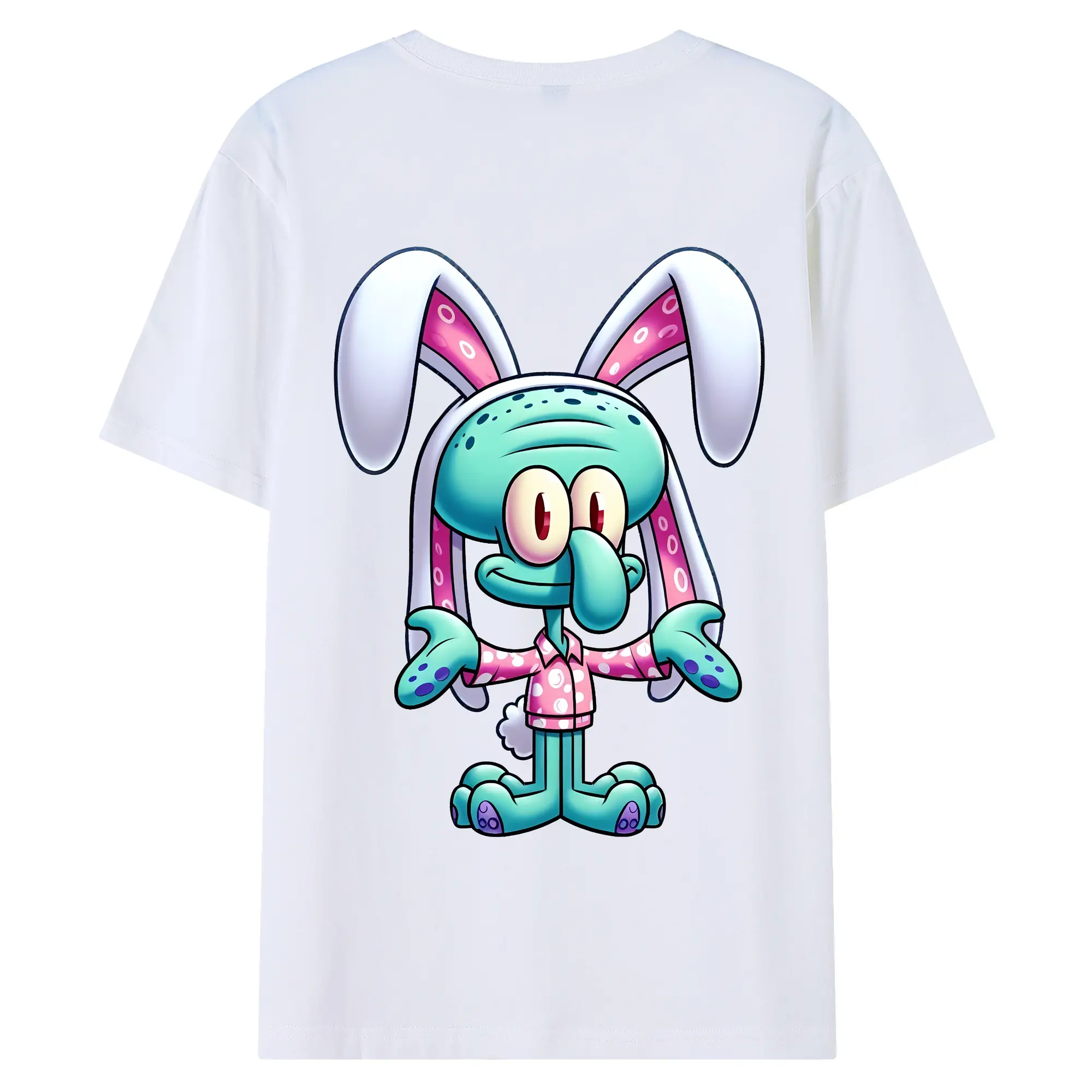 スポンジボブ グッズ イカルド - 綿100％ 半袖Tシャツ ・ バックプリント ・ 快適 通気性 ・ 日常使い 散歩 スポーツ用