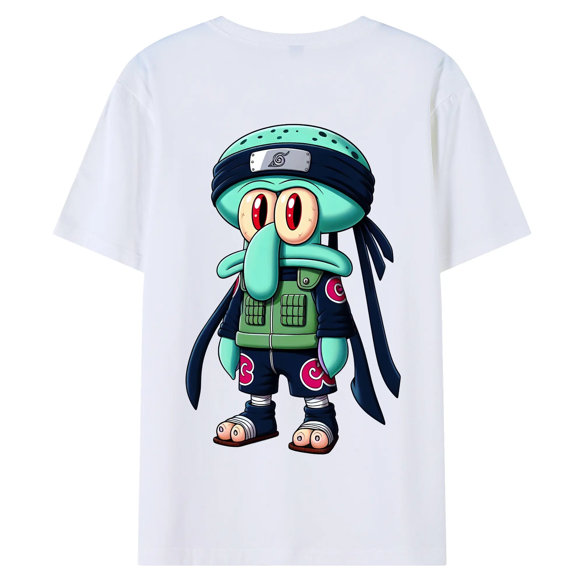 スポンジボブ グッズ イカルド - 綿100％ 半袖Tシャツ ・ バックプリント ・ 快適 通気性 ・ 日常使い 散歩 スポーツ用