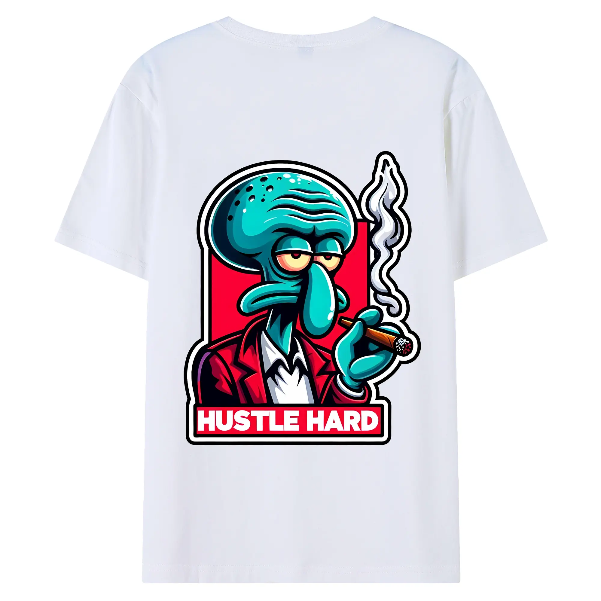 スポンジボブ グッズ イカルド - 綿100％ 半袖Tシャツ ・ バックプリント ・ 快適 通気性 ・ 日常使い 散歩 スポーツ用