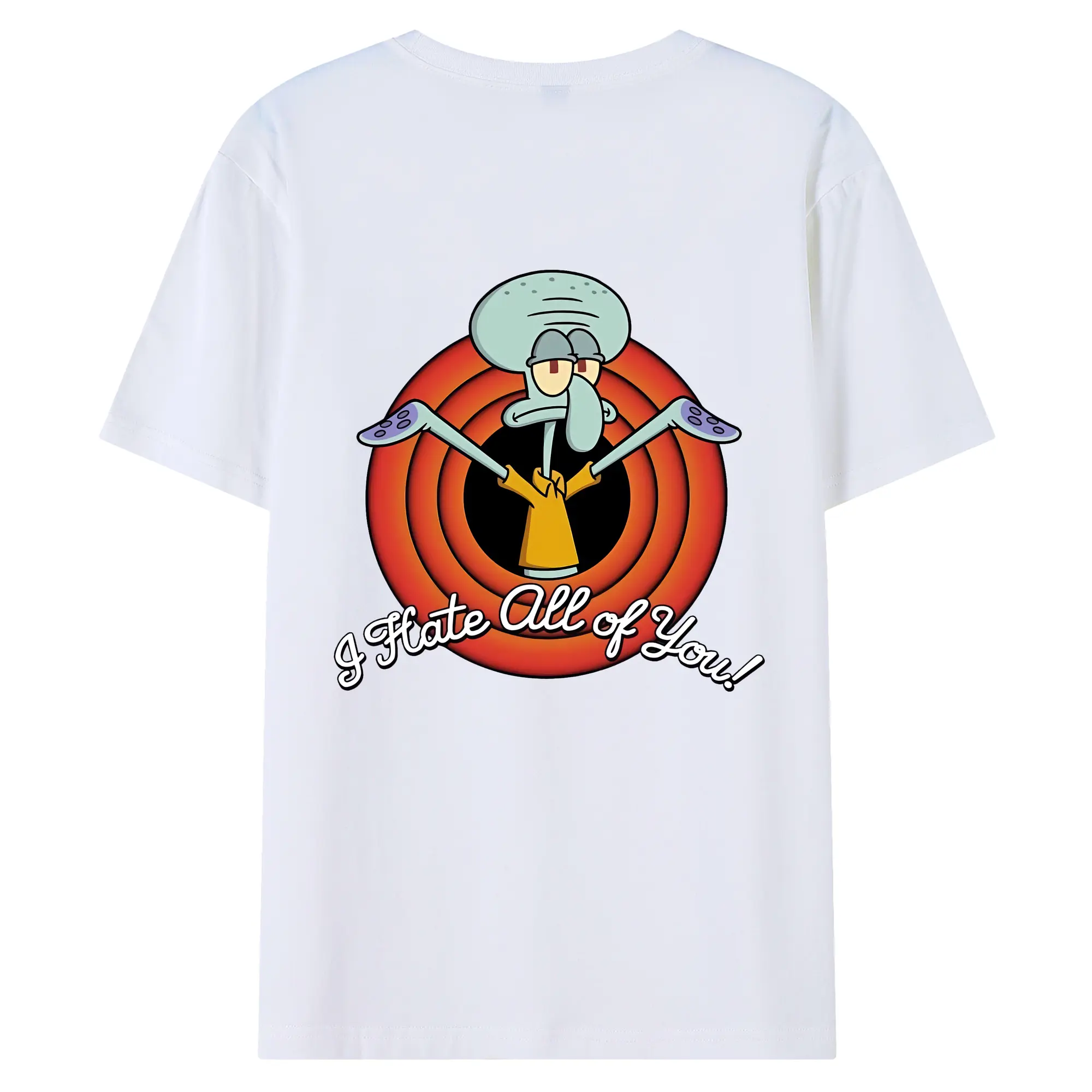 スポンジボブ グッズ イカルド - 綿100％ 半袖Tシャツ ・ バックプリント ・ 快適 通気性 ・ 日常使い 散歩 スポーツ用