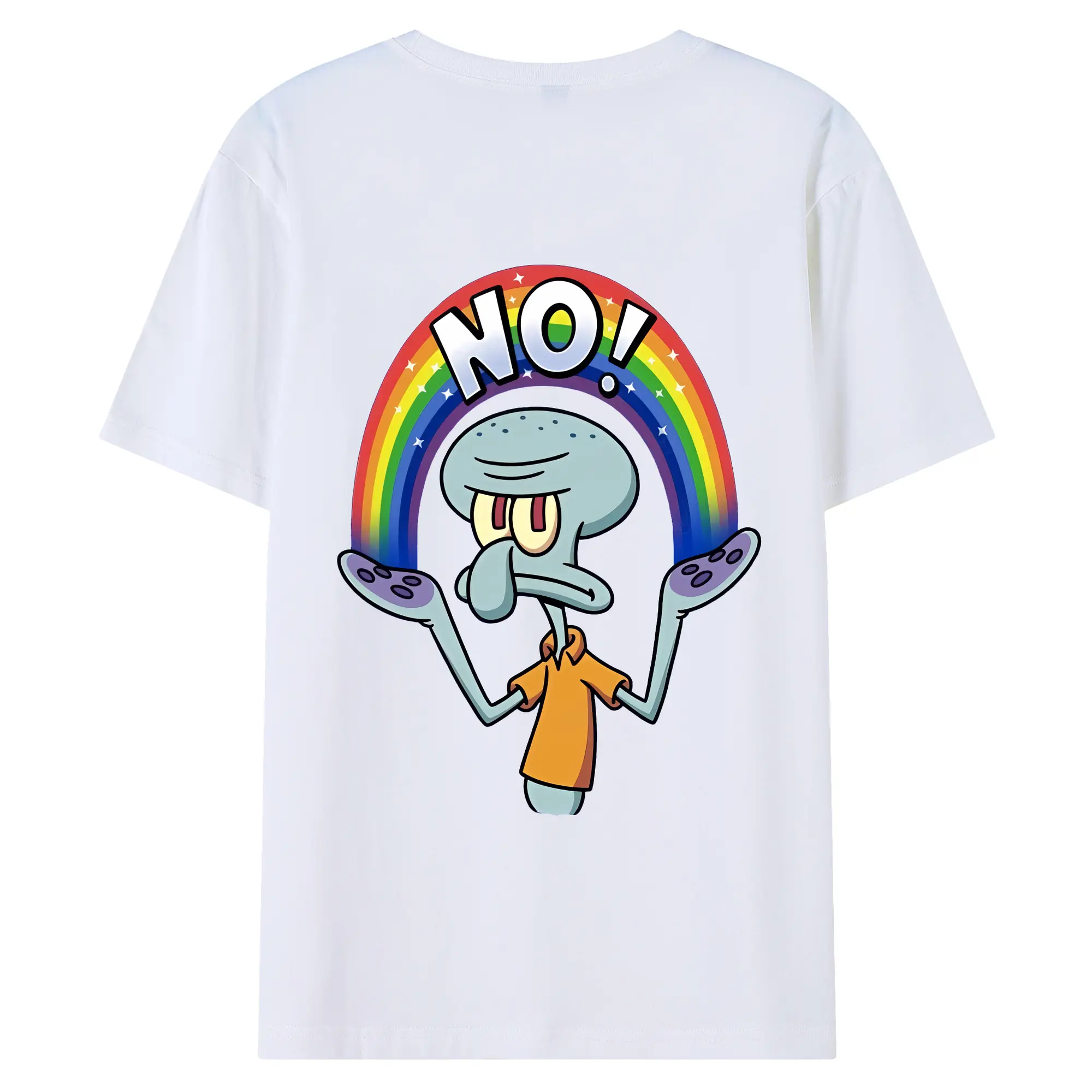 スポンジボブ グッズ イカルド - 綿100％ 半袖Tシャツ ・ バックプリント ・ 快適 通気性 ・ 日常使い 散歩 スポーツ用