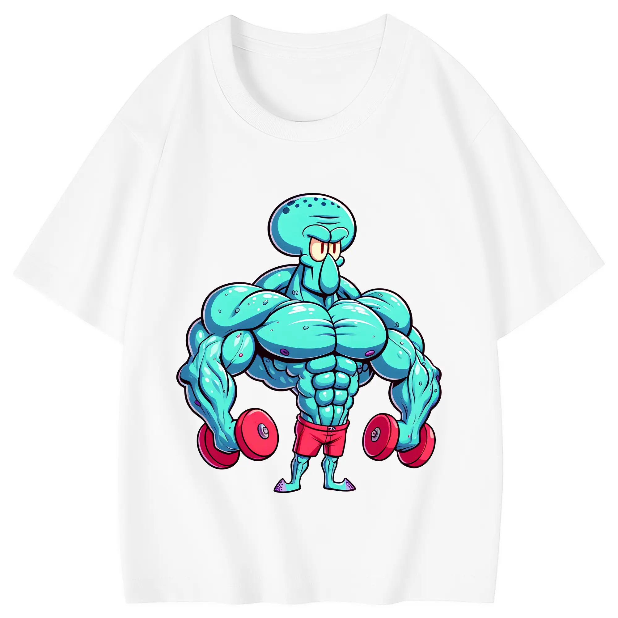 スポンジボブ グッズ イカルド - 綿100％ キッズTシャツ ・ フロントプリント ・ 快適 通気性 ・ スポーツ カジュアル 散歩用