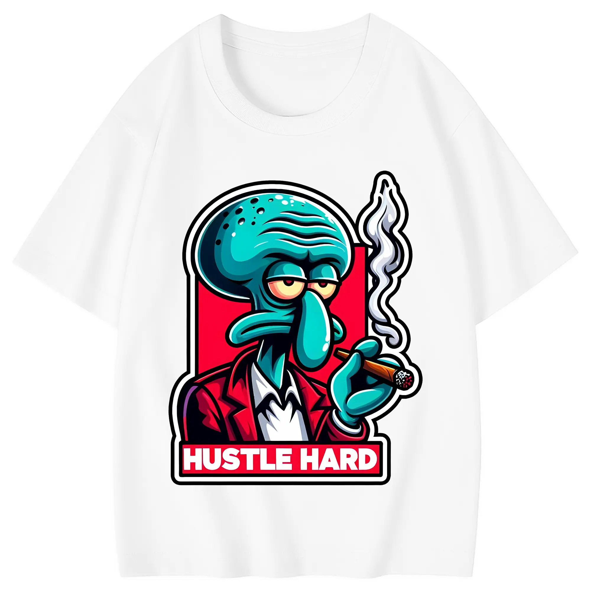 スポンジボブ グッズ イカルド - 綿100％ キッズTシャツ ・ フロントプリント ・ 快適 通気性 ・ スポーツ カジュアル 散歩用