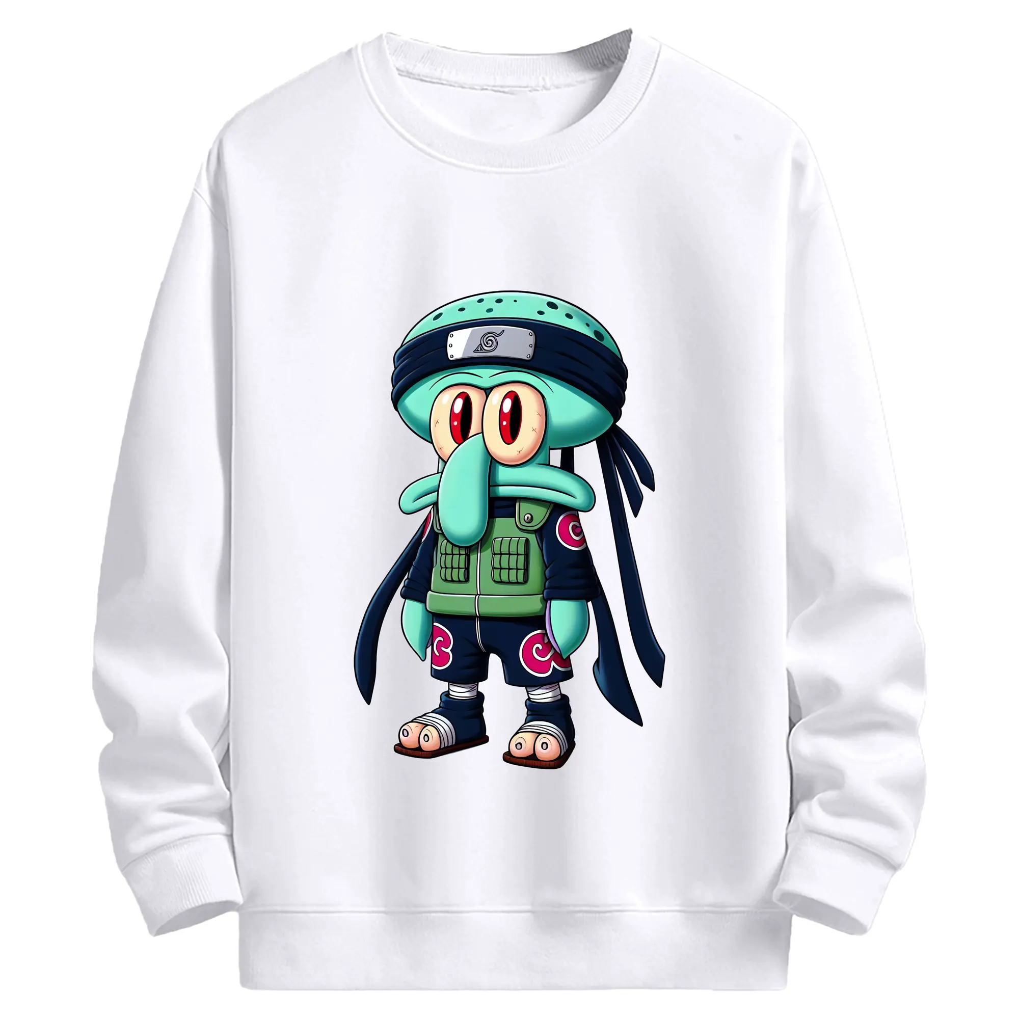スポンジボブ グッズ イカルド - 高品質 クルーネック スウェット ・ コットン59％ ポリエステル41％ ・ ユニセックス 長袖 トレーナー ・ カジュアル デイリー スポーツ 散歩用