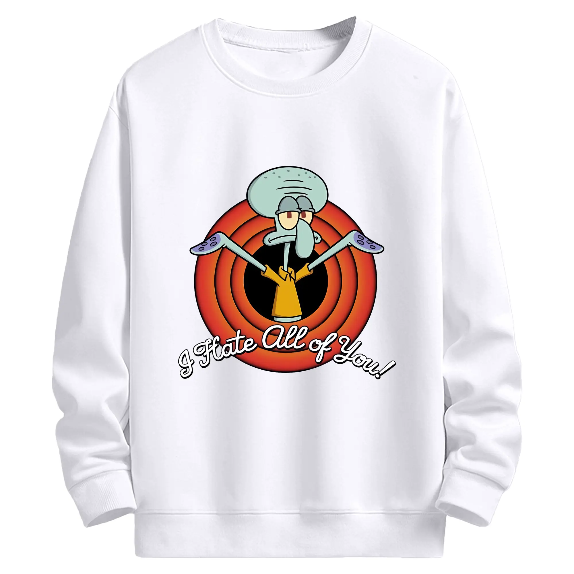 スポンジボブ グッズ イカルド - 高品質 クルーネック スウェット ・ コットン59％ ポリエステル41％ ・ ユニセックス 長袖 トレーナー ・ カジュアル デイリー スポーツ 散歩用