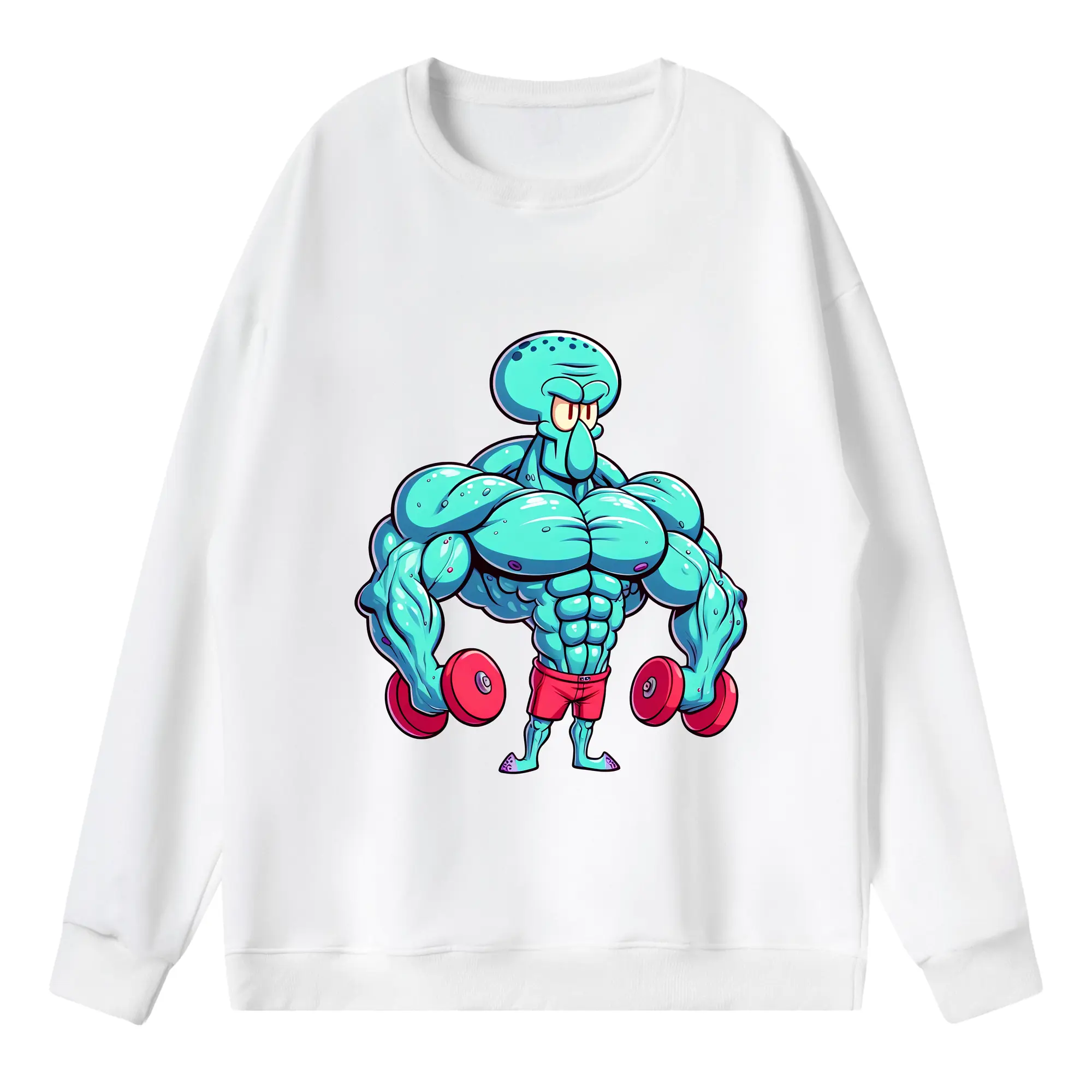 スポンジボブ グッズ イカルド - 薄手 クルーネック スウェット 裏毛260g · ポリエステル 春秋向け カジュアル 男女兼用 · トレーナー デイリー スポーツ 散歩に最適