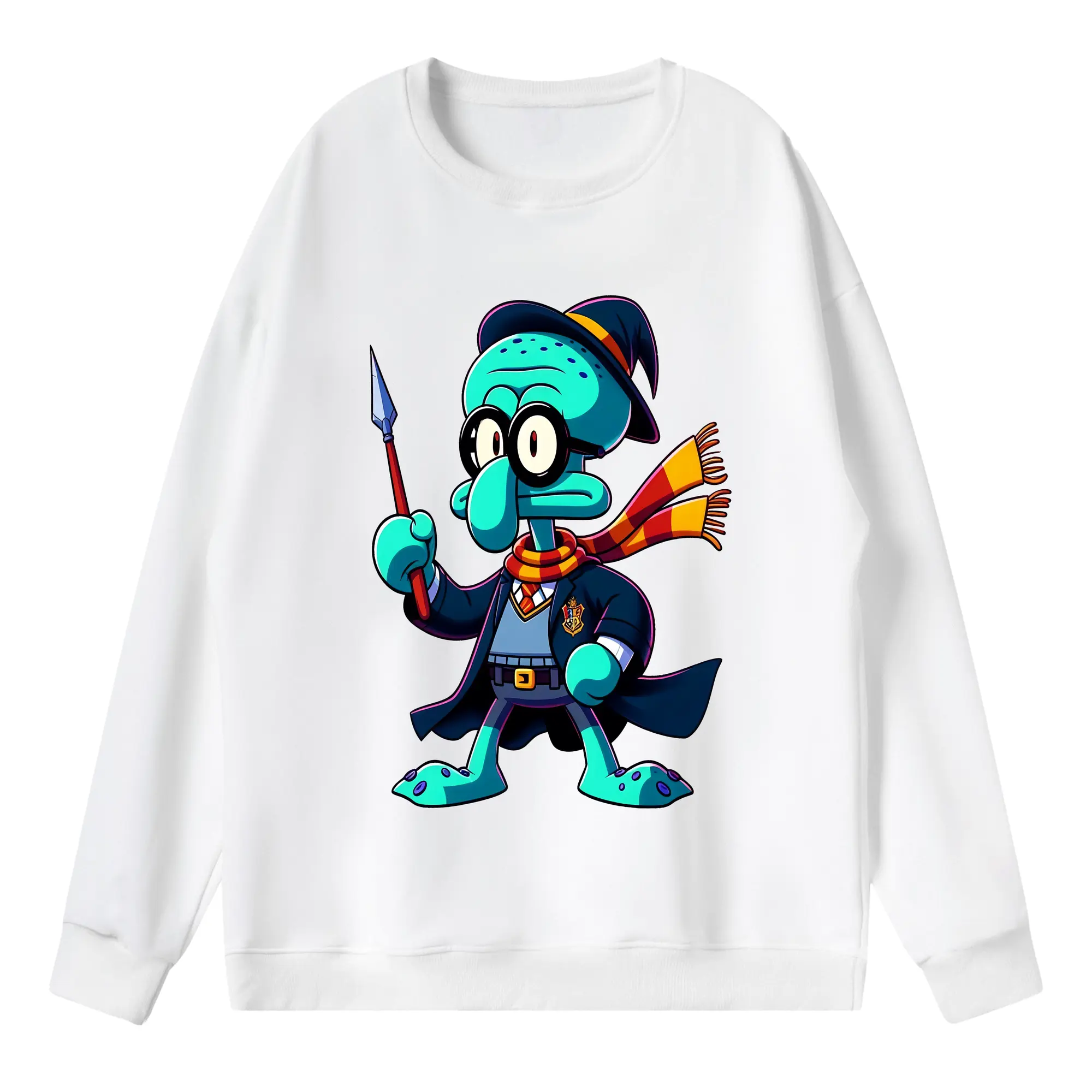 スポンジボブ グッズ イカルド - 薄手 クルーネック スウェット 裏毛260g · ポリエステル 春秋向け カジュアル 男女兼用 · トレーナー デイリー スポーツ 散歩に最適