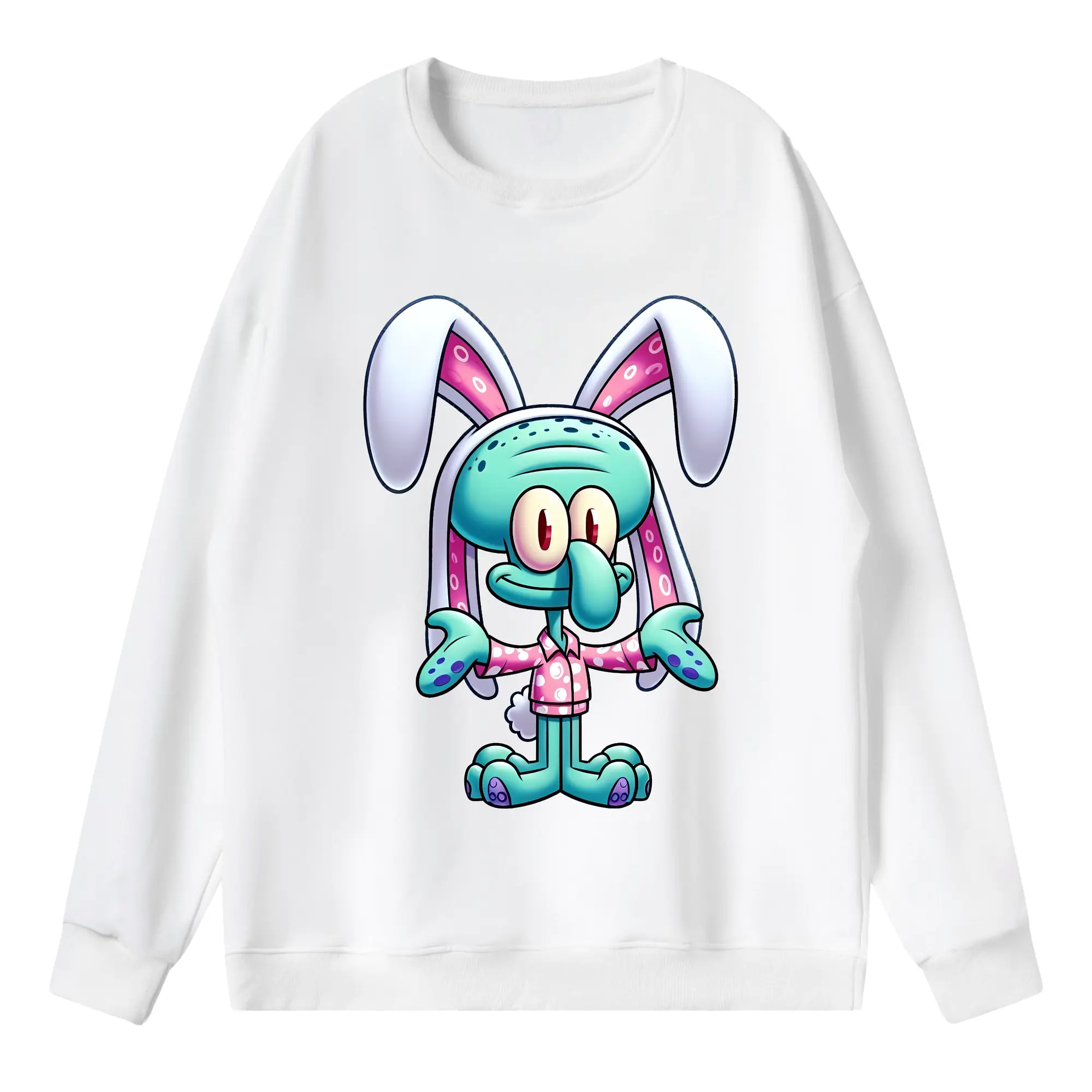 スポンジボブ グッズ イカルド - 薄手 クルーネック スウェット 裏毛260g · ポリエステル 春秋向け カジュアル 男女兼用 · トレーナー デイリー スポーツ 散歩に最適