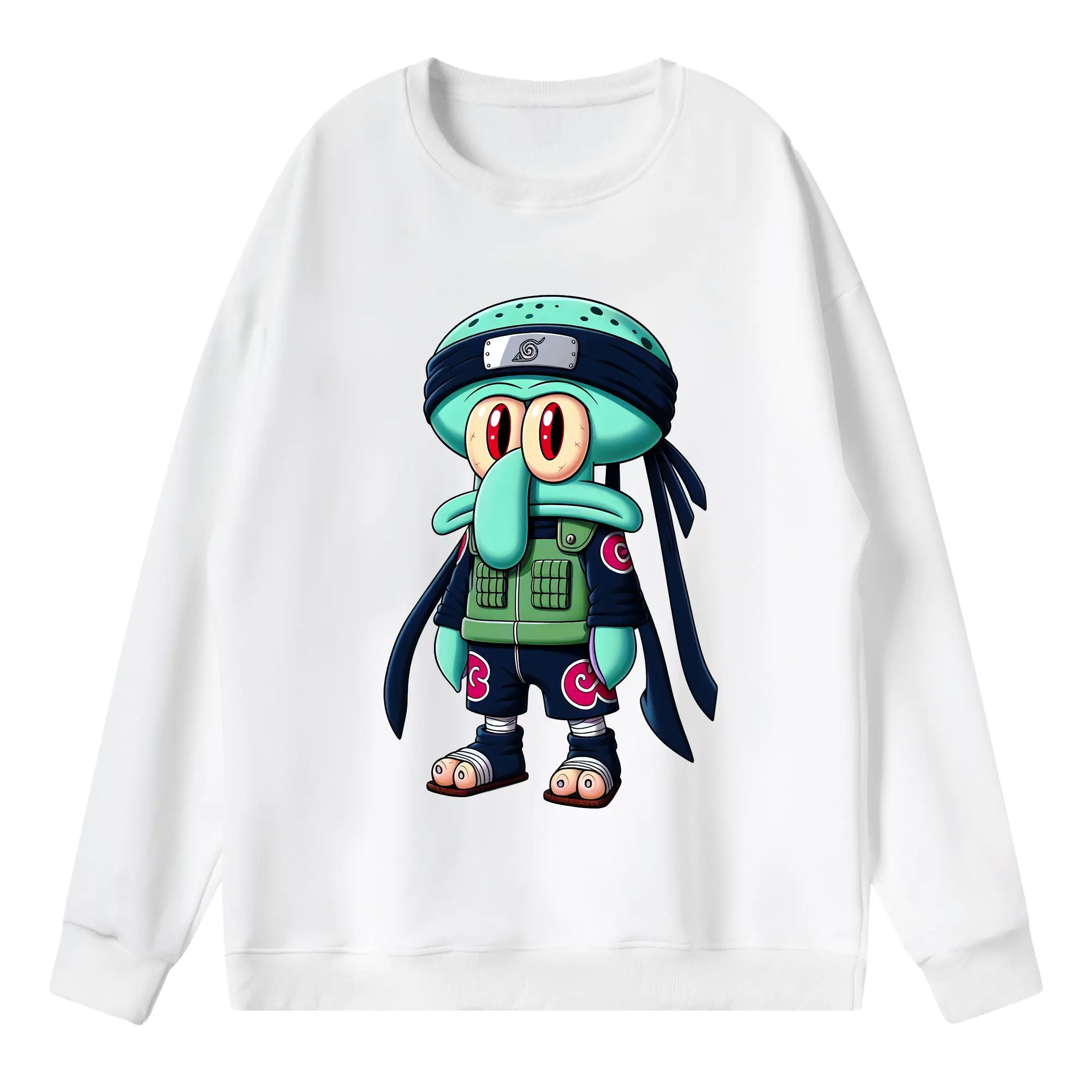 スポンジボブ グッズ イカルド - 薄手 クルーネック スウェット 裏毛260g · ポリエステル 春秋向け カジュアル 男女兼用 · トレーナー デイリー スポーツ 散歩に最適