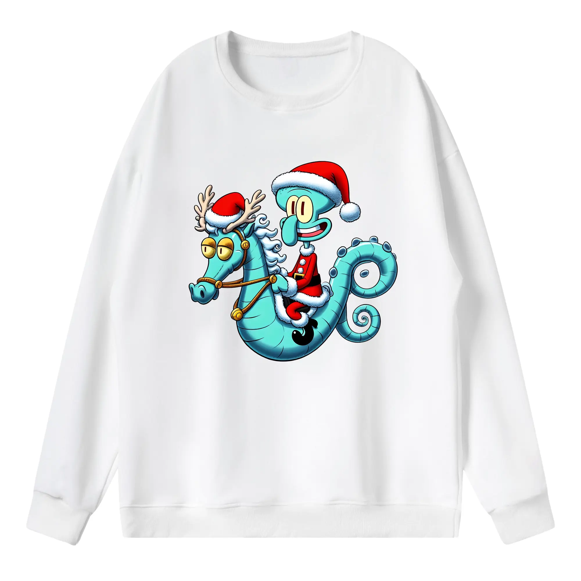 スポンジボブ グッズ イカルド - 薄手 クルーネック スウェット 裏毛260g · ポリエステル 春秋向け カジュアル 男女兼用 · トレーナー デイリー スポーツ 散歩に最適