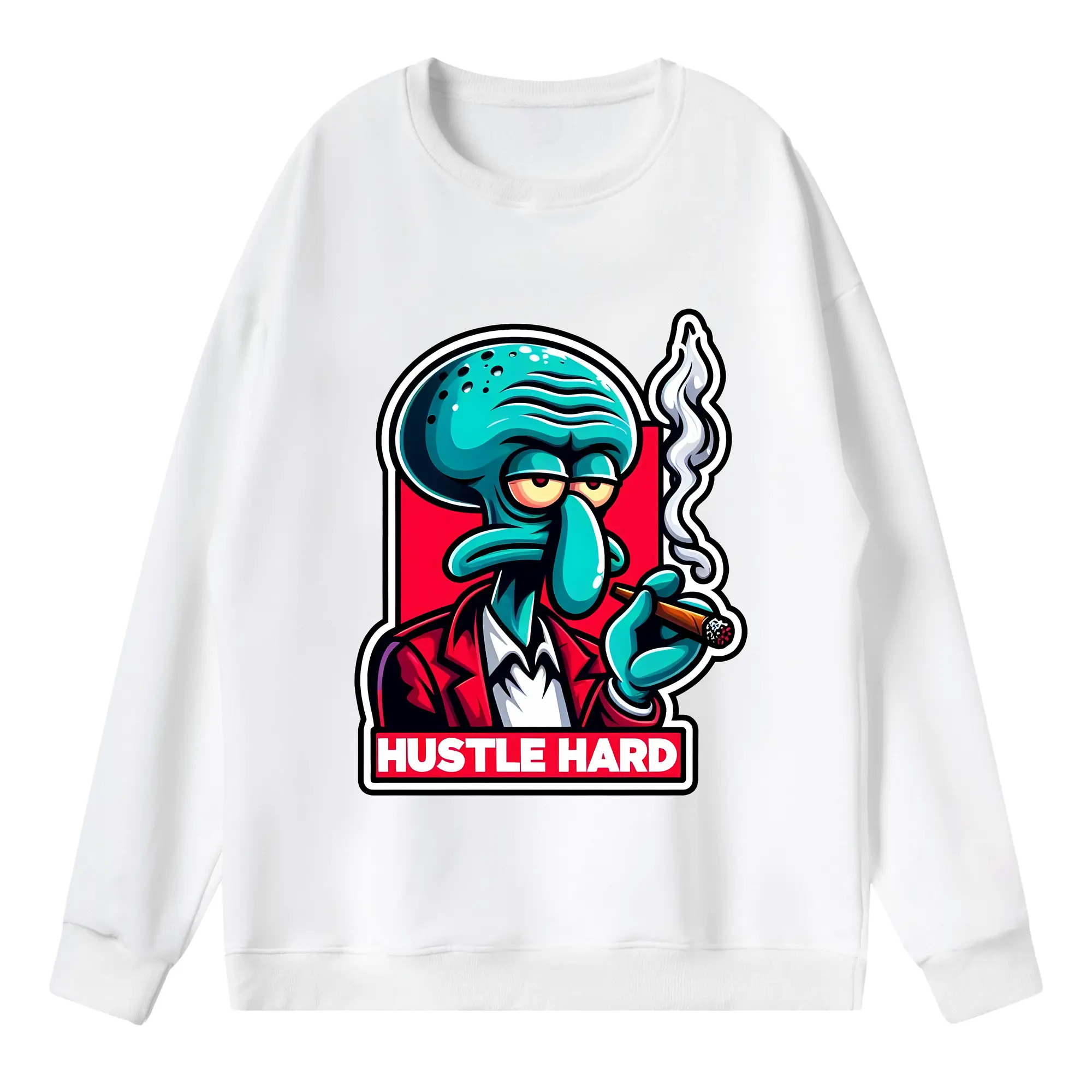 スポンジボブ グッズ イカルド - 薄手 クルーネック スウェット 裏毛260g · ポリエステル 春秋向け カジュアル 男女兼用 · トレーナー デイリー スポーツ 散歩に最適