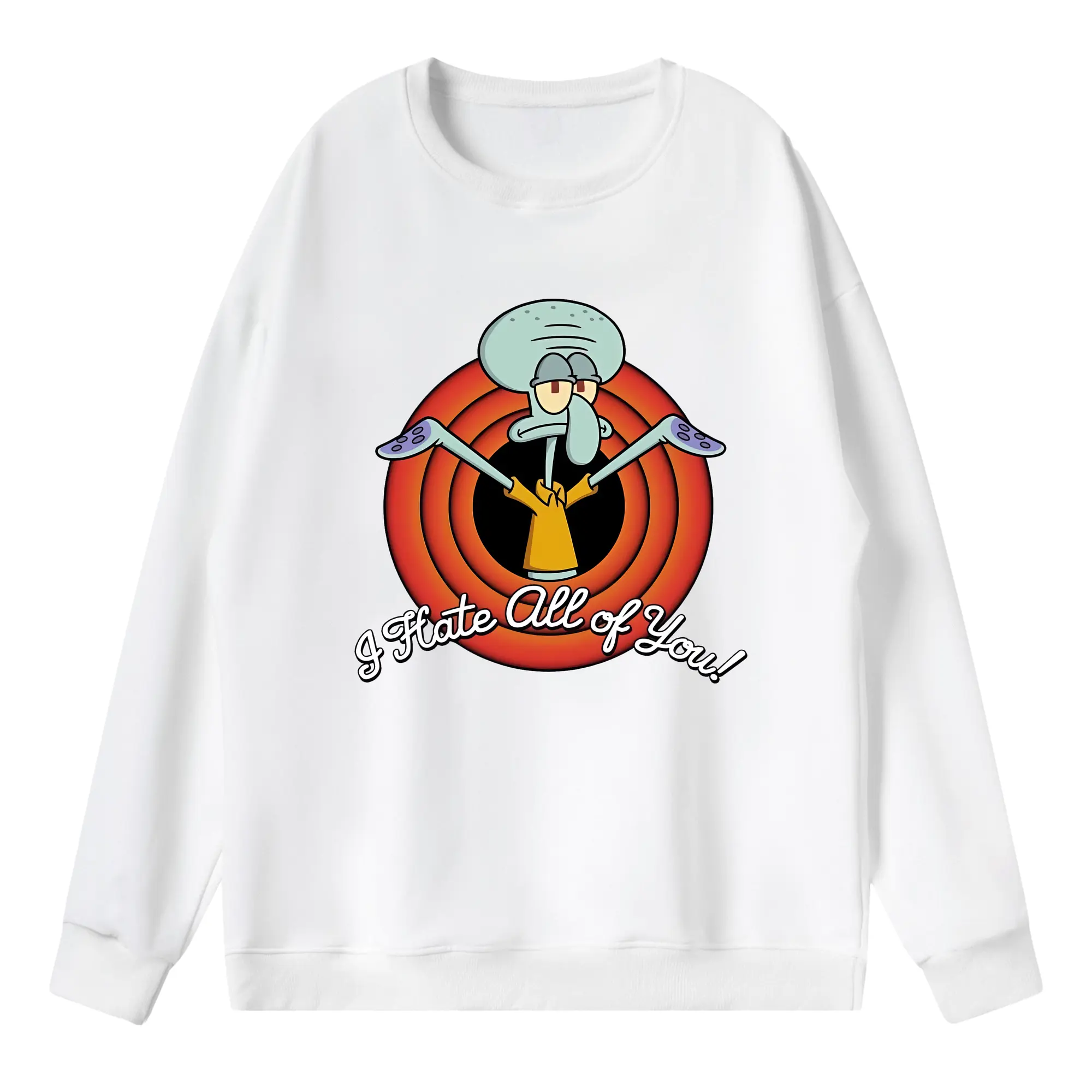 スポンジボブ グッズ イカルド - 薄手 クルーネック スウェット 裏毛260g · ポリエステル 春秋向け カジュアル 男女兼用 · トレーナー デイリー スポーツ 散歩に最適