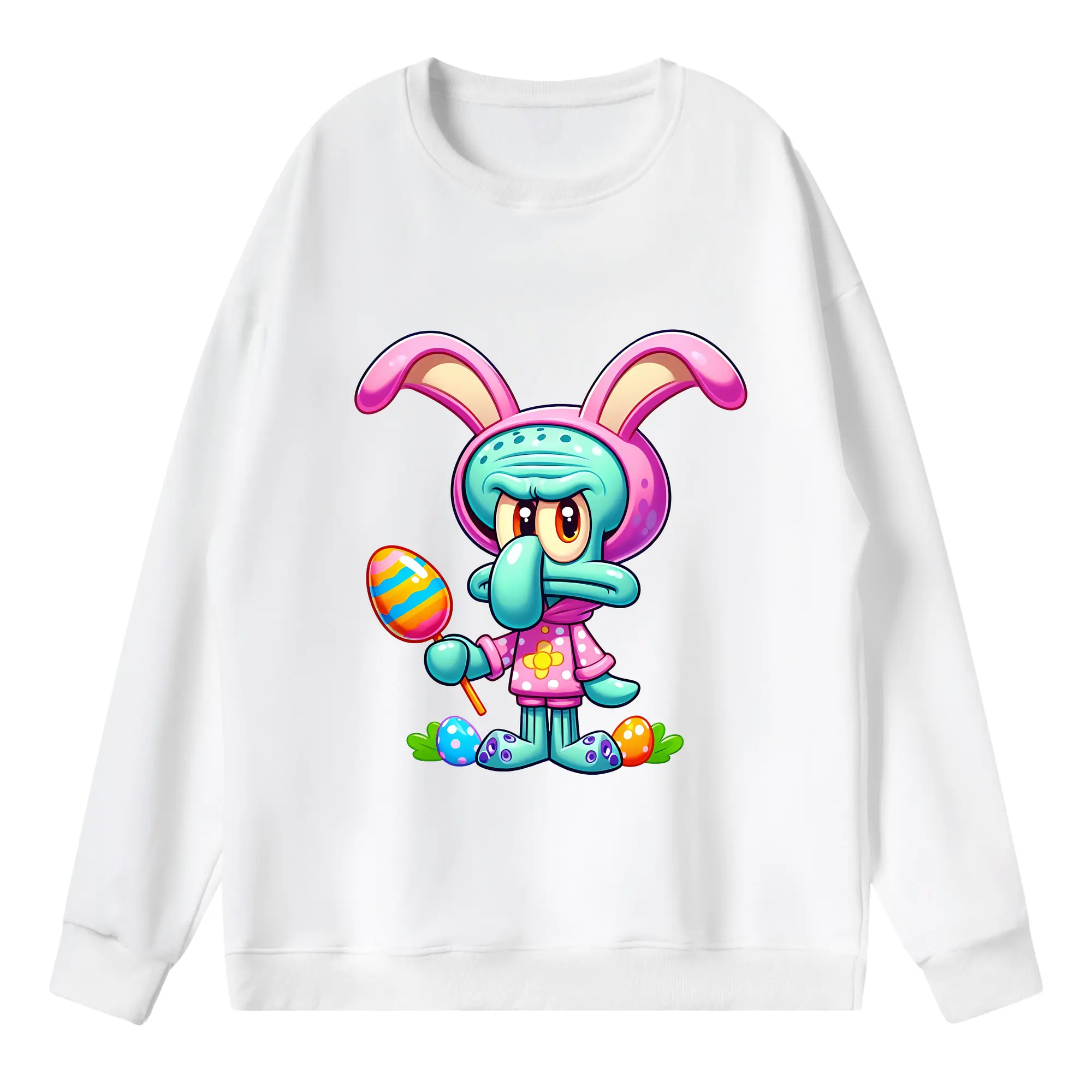 スポンジボブ グッズ イカルド - 薄手 クルーネック スウェット 裏毛260g · ポリエステル 春秋向け カジュアル 男女兼用 · トレーナー デイリー スポーツ 散歩に最適