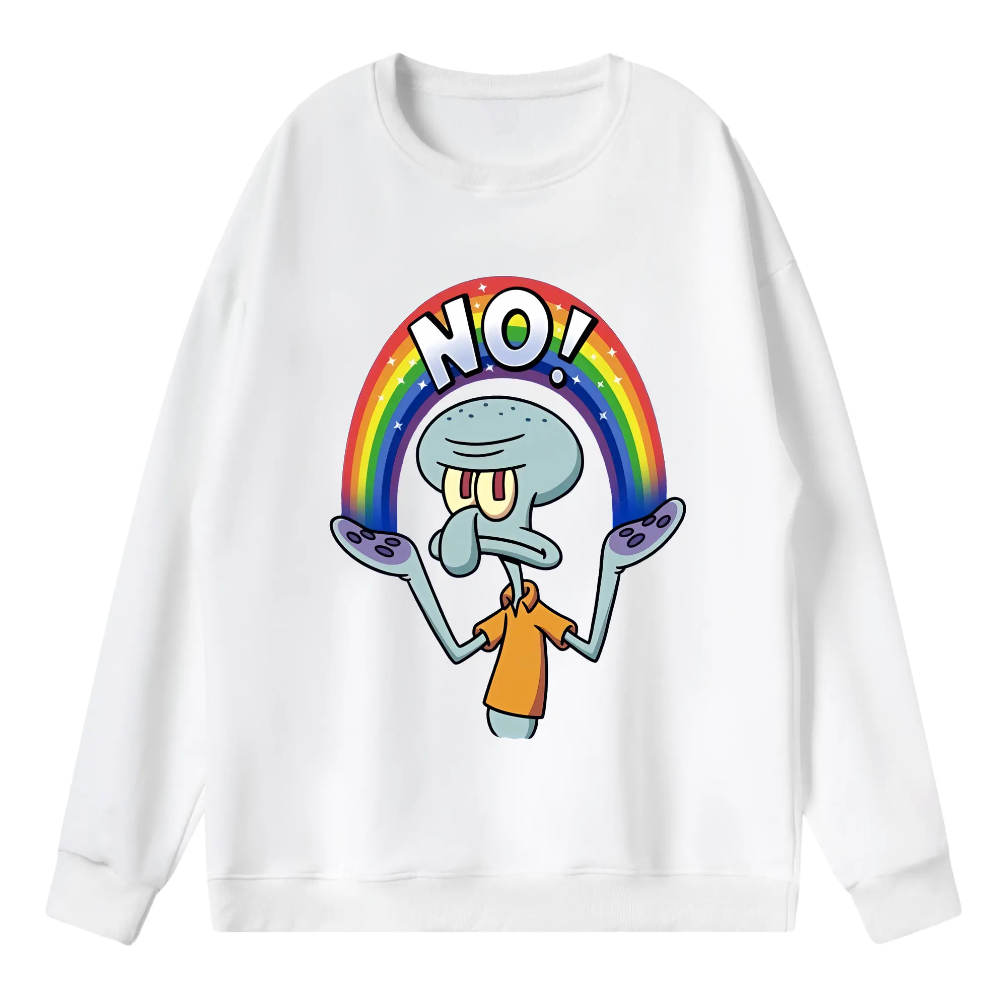 スポンジボブ グッズ イカルド - 薄手 クルーネック スウェット 裏毛260g · ポリエステル 春秋向け カジュアル 男女兼用 · トレーナー デイリー スポーツ 散歩に最適