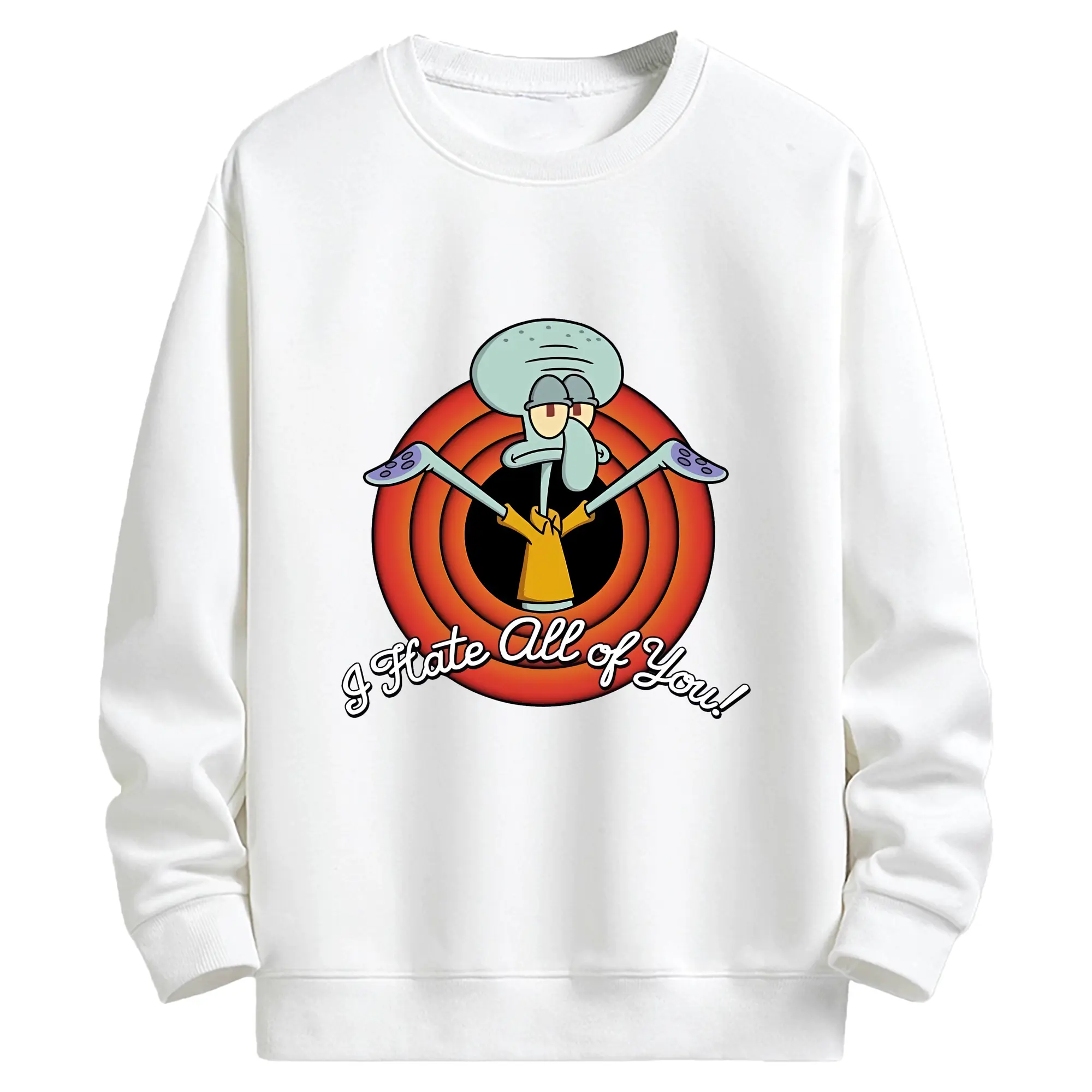 スポンジボブ グッズ イカルド - キッズ クルーネックスウェットシャツ ・ フロントプリント ・ 綿80％ ポリエステル20％ ・ 快適 通学 スポーツ 日常使い お散歩用