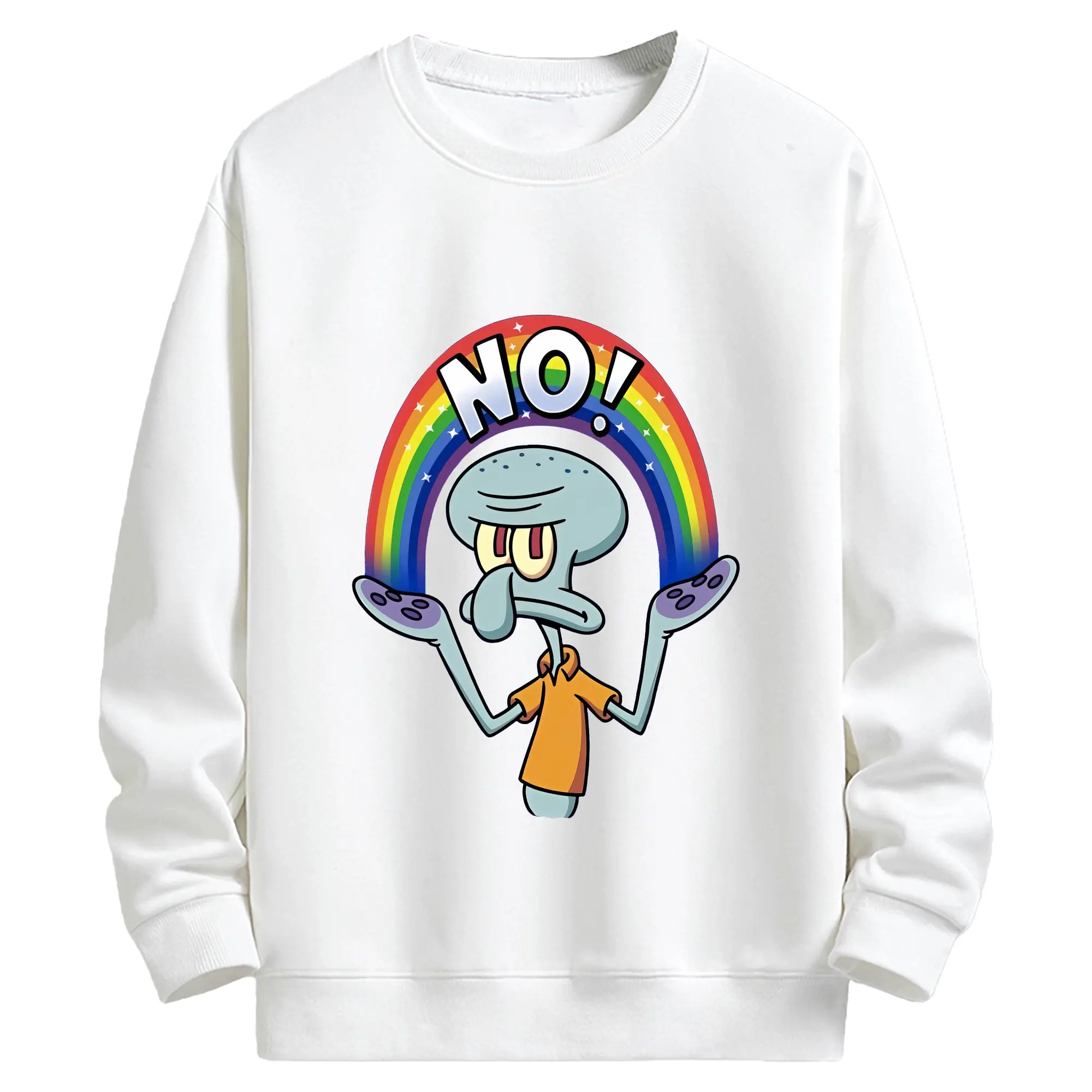 スポンジボブ グッズ イカルド - キッズ クルーネックスウェットシャツ ・ フロントプリント ・ 綿80％ ポリエステル20％ ・ 快適 通学 スポーツ 日常使い お散歩用