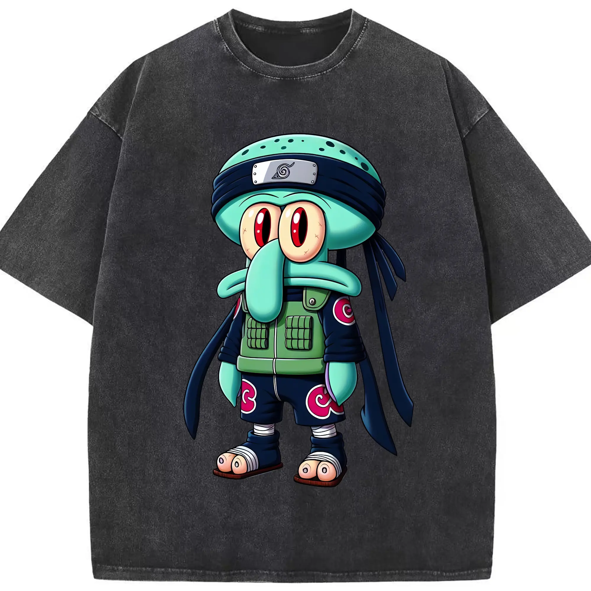 スポンジボブ グッズ イカルド - 綿100％ ヴィンテージ風 半袖Tシャツ ・ フロントプリント ・ 柔らか肌触り ・ 通気性 快適 ・ スポーツ カジュアル 外出用