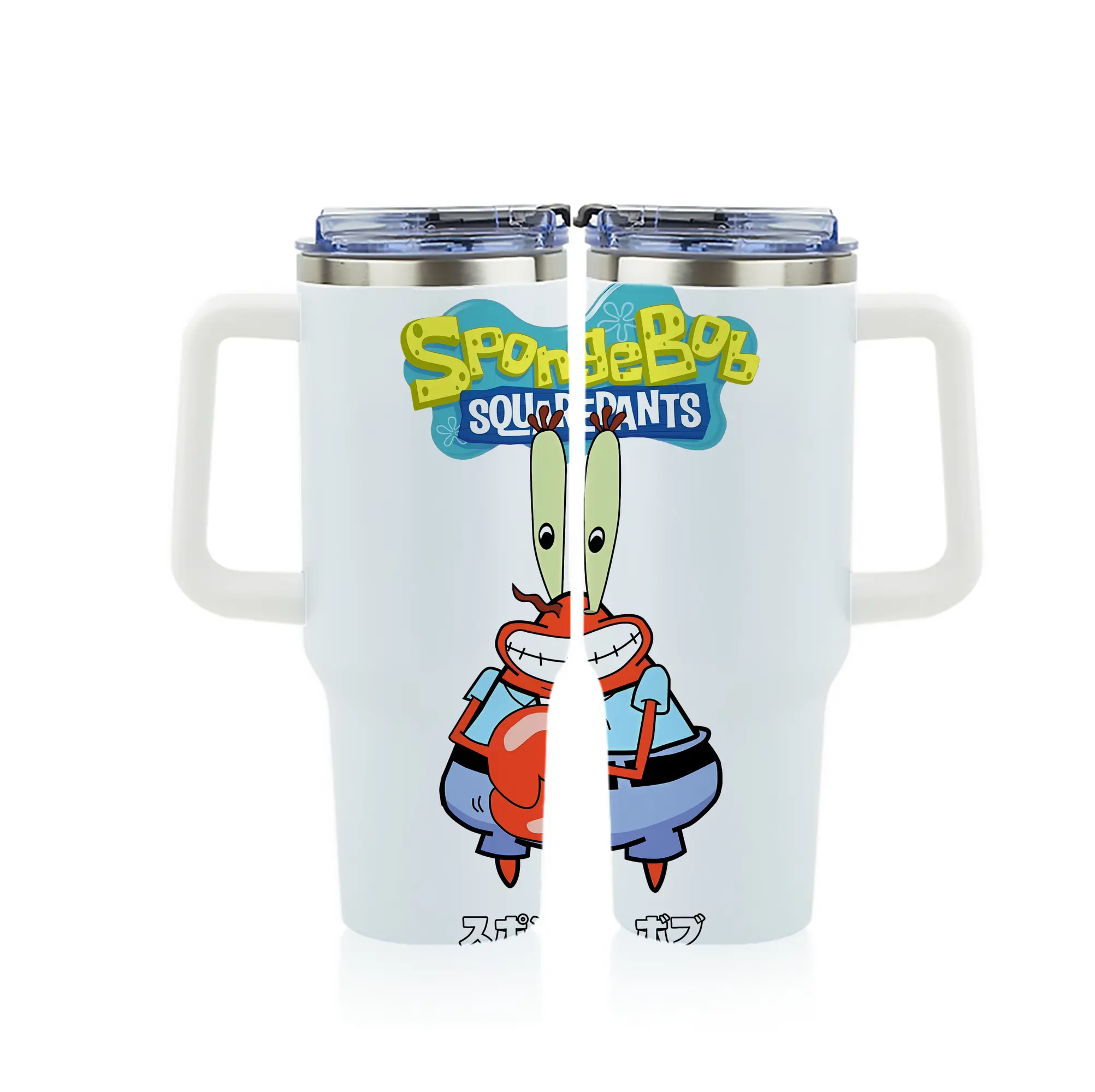 スポンジボブ グッズ ミスター・クラブ - 1200mL フルプリント車用タンブラー ・ 304ステンレス 内側 ・ 201ステンレス 外側 ・ 保温 保冷 ・ 通勤 ドライブ アウトドア用