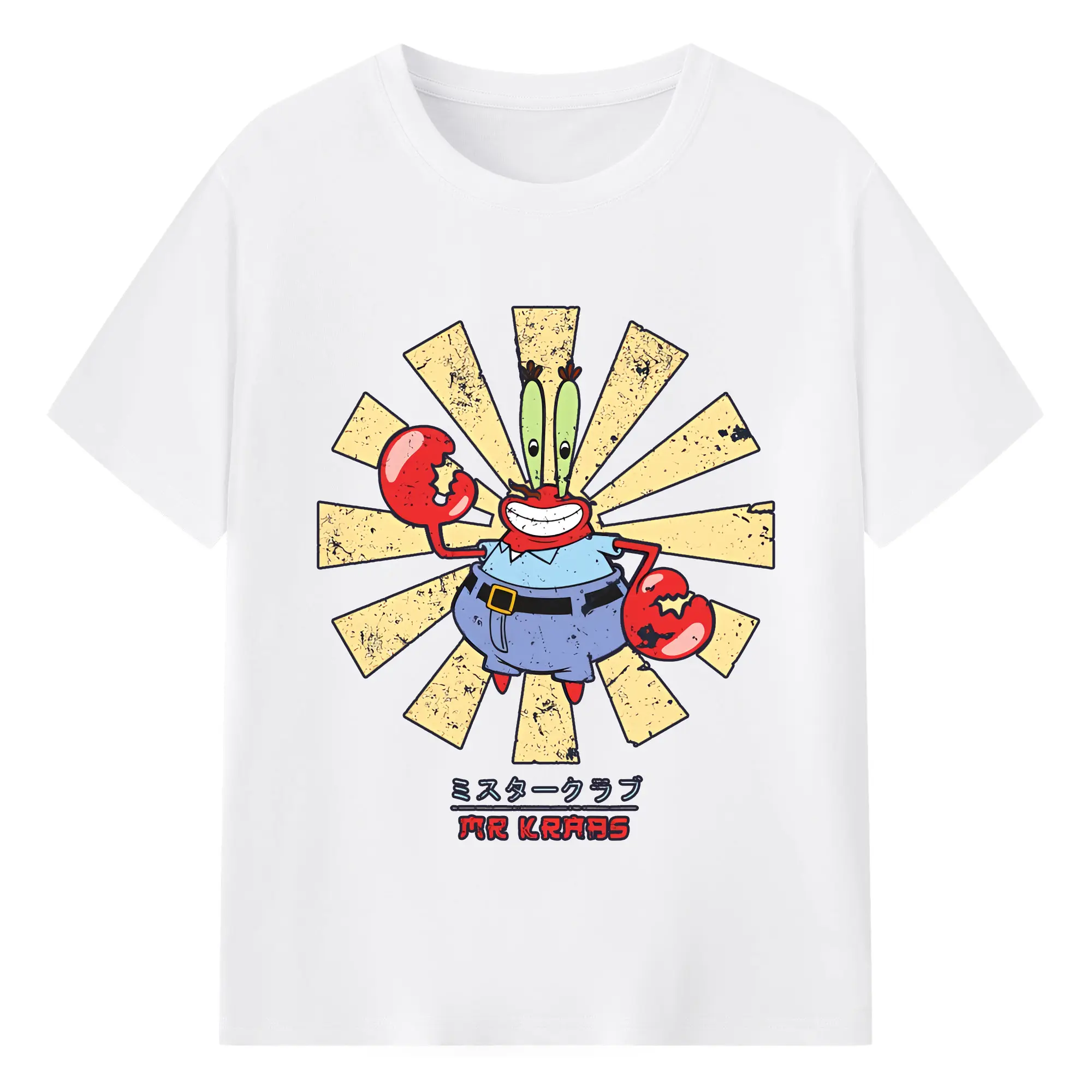 スポンジボブ グッズ ミスター・クラブ - 綿100％ 半袖Tシャツ ・ フロントプリント ・ 快適 通気性 ・ 日常使い 散歩 スポーツ用