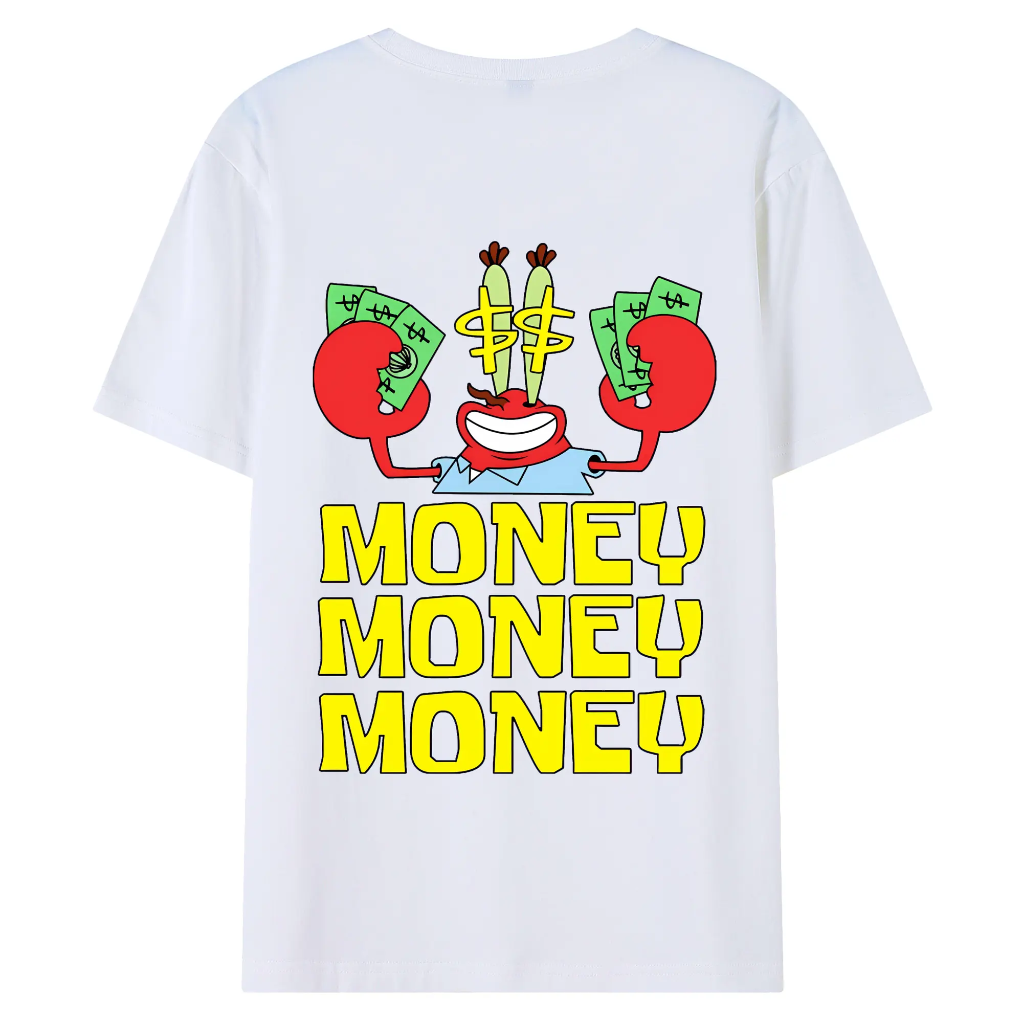 スポンジボブ グッズ ミスター・クラブ - 綿100％ 半袖Tシャツ ・ バックプリント ・ 快適 通気性 ・ 日常使い 散歩 スポーツ用