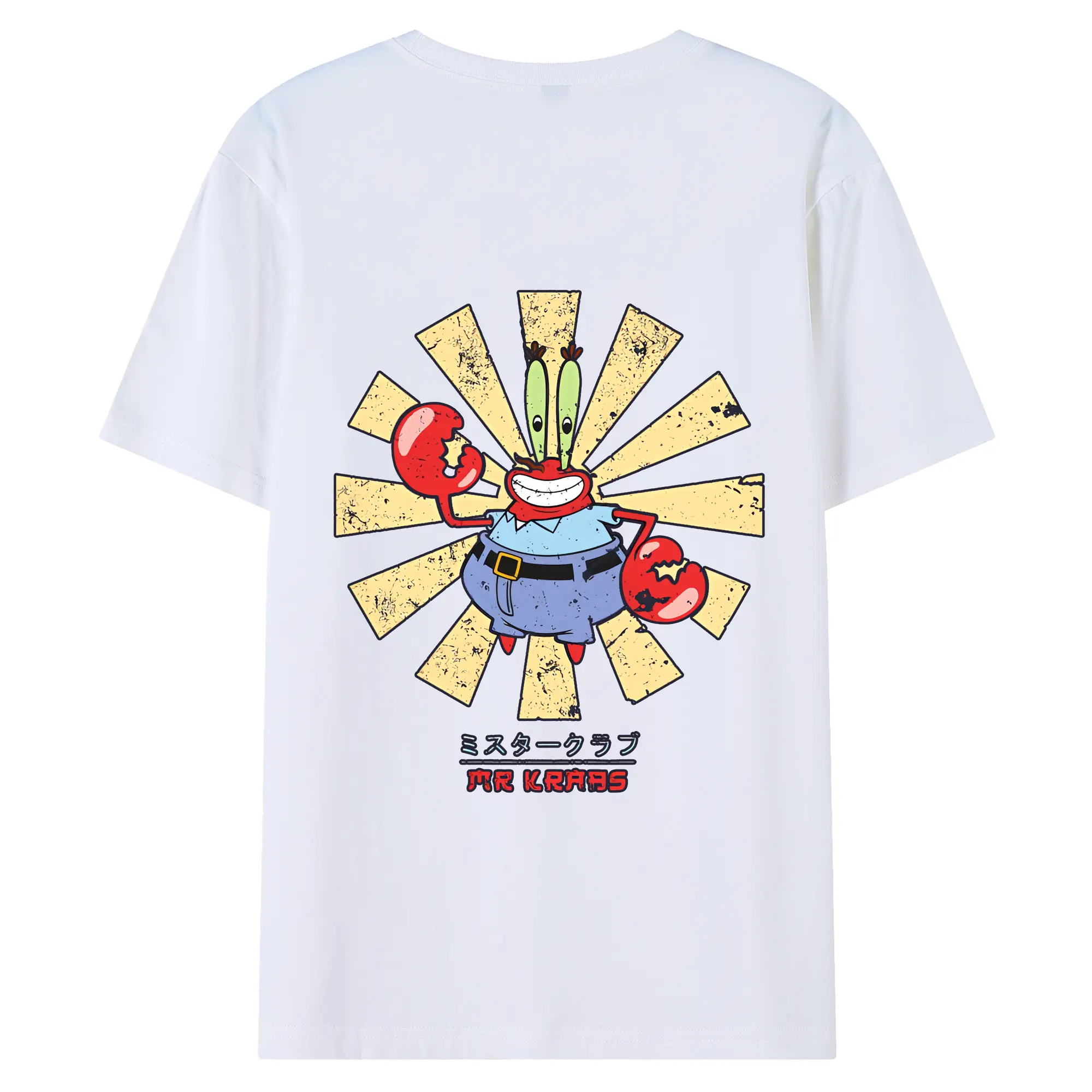 スポンジボブ グッズ ミスター・クラブ - 綿100％ 半袖Tシャツ ・ バックプリント ・ 快適 通気性 ・ 日常使い 散歩 スポーツ用