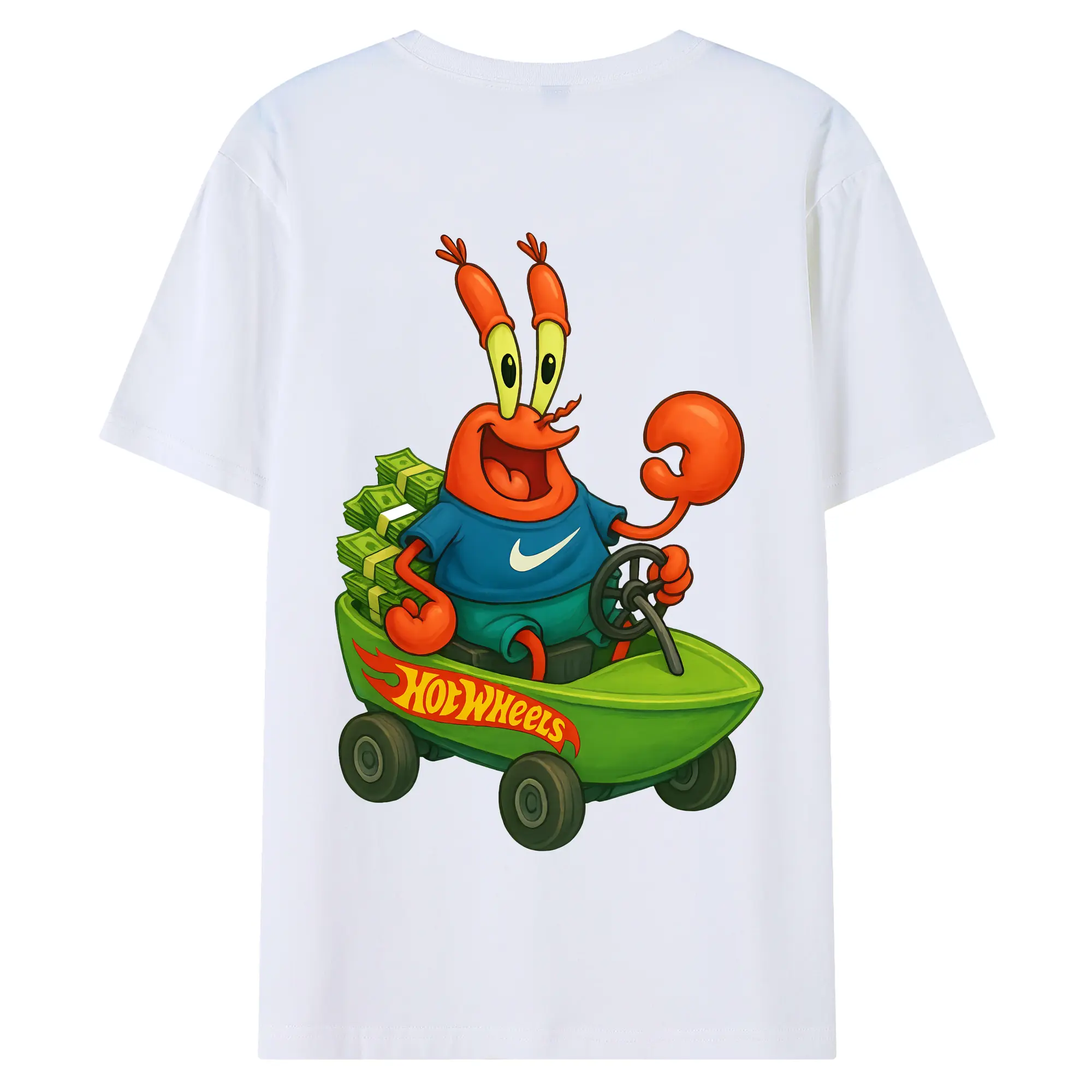 スポンジボブ グッズ ミスター・クラブ - 綿100％ 半袖Tシャツ ・ バックプリント ・ 快適 通気性 ・ 日常使い 散歩 スポーツ用