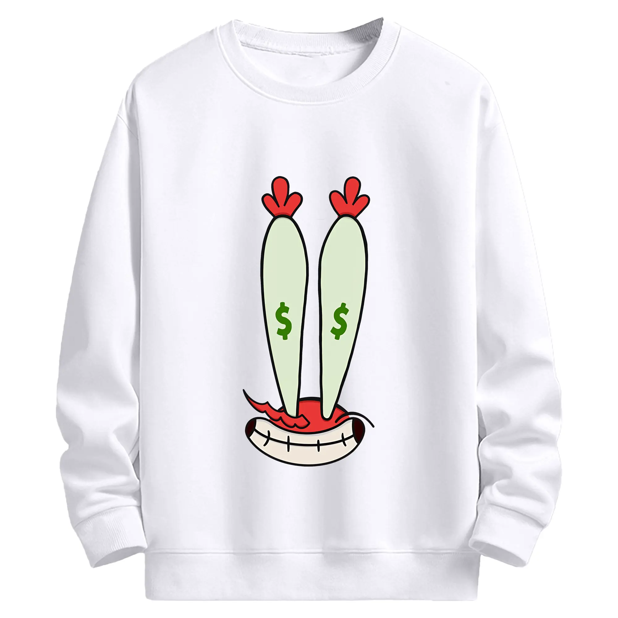 スポンジボブ グッズ ミスター・クラブ - 高品質 クルーネック スウェット ・ コットン59％ ポリエステル41％ ・ ユニセックス 長袖 トレーナー ・ カジュアル デイリー スポーツ 散歩用