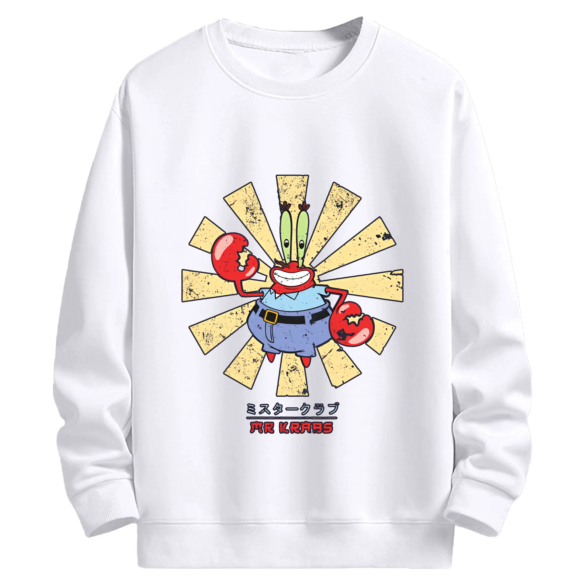 スポンジボブ グッズ ミスター・クラブ - 高品質 クルーネック スウェット ・ コットン59％ ポリエステル41％ ・ ユニセックス 長袖 トレーナー ・ カジュアル デイリー スポーツ 散歩用