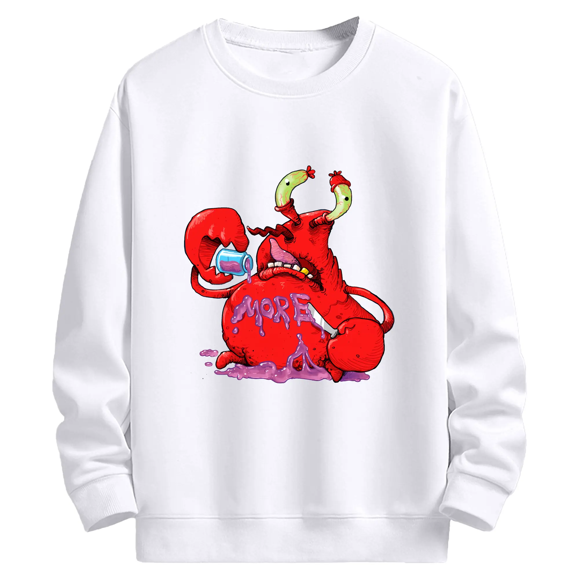 スポンジボブ グッズ ミスター・クラブ - 高品質 クルーネック スウェット ・ コットン59％ ポリエステル41％ ・ ユニセックス 長袖 トレーナー ・ カジュアル デイリー スポーツ 散歩用