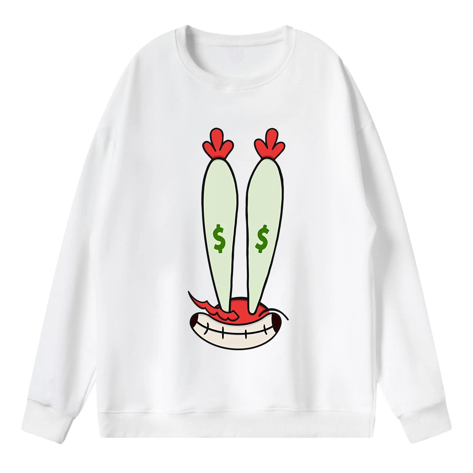 スポンジボブ グッズ ミスター・クラブ - 薄手 クルーネック スウェット 裏毛260g · ポリエステル 春秋向け カジュアル 男女兼用 · トレーナー デイリー スポーツ 散歩に最適