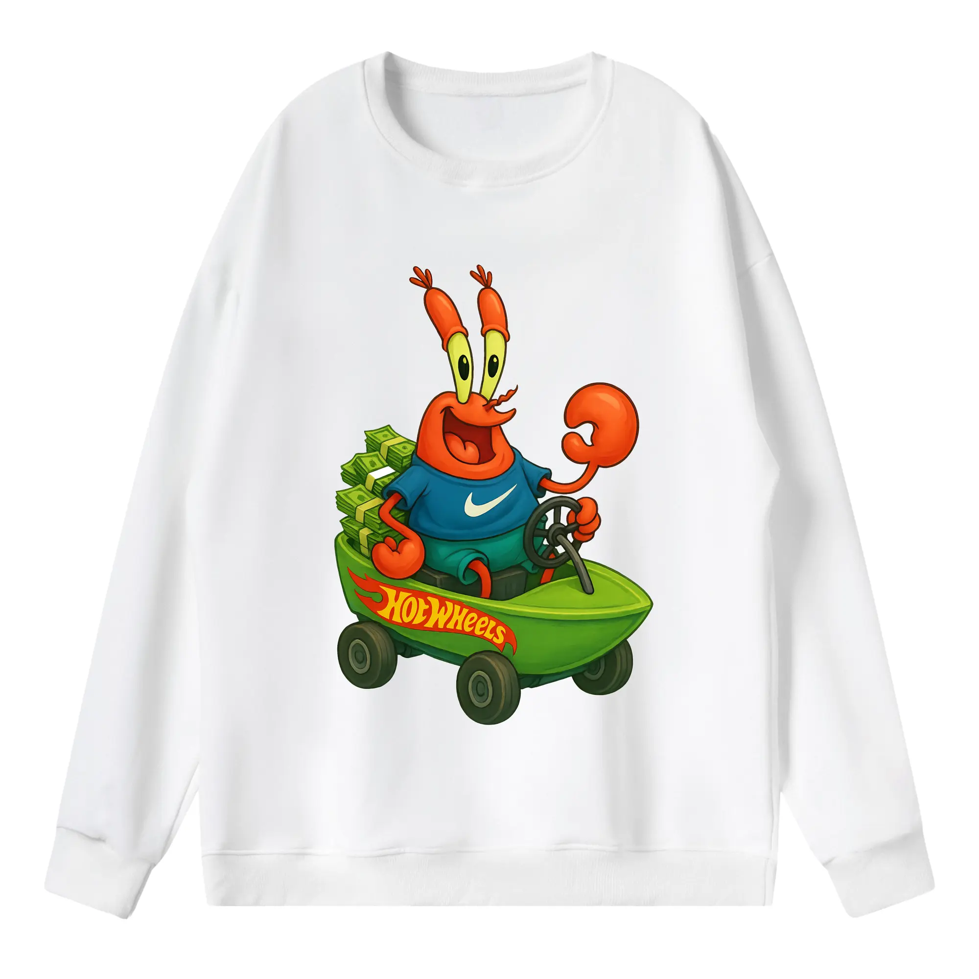 スポンジボブ グッズ ミスター・クラブ - 薄手 クルーネック スウェット 裏毛260g · ポリエステル 春秋向け カジュアル 男女兼用 · トレーナー デイリー スポーツ 散歩に最適