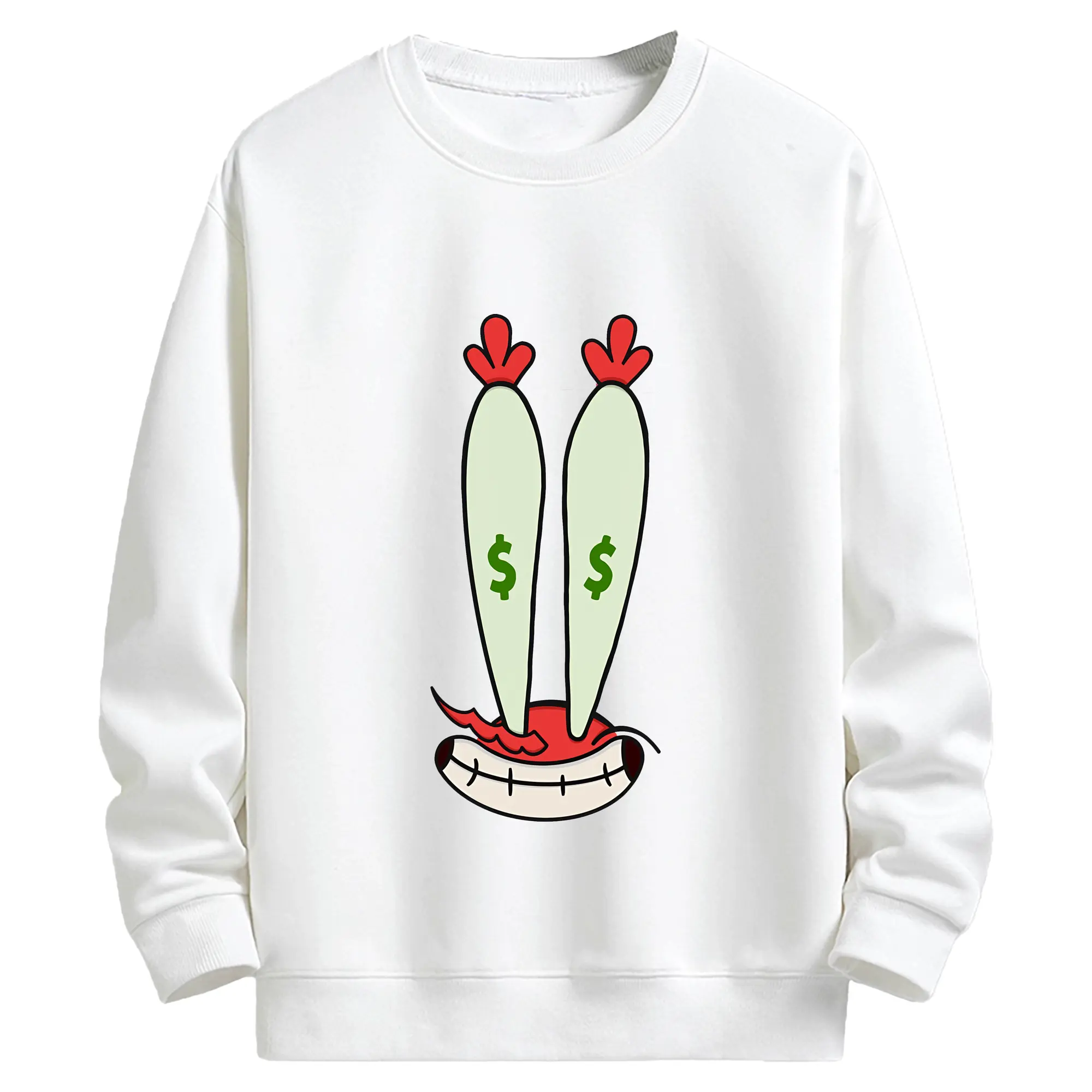 スポンジボブ グッズ ミスター・クラブ - キッズ クルーネックスウェットシャツ ・ フロントプリント ・ 綿80％ ポリエステル20％ ・ 快適 通学 スポーツ 日常使い お散歩用