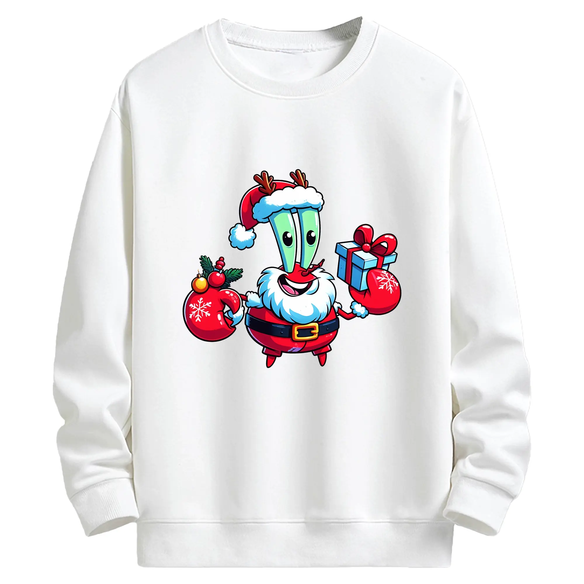 スポンジボブ グッズ ミスター・クラブ - キッズ クルーネックスウェットシャツ ・ フロントプリント ・ 綿80％ ポリエステル20％ ・ 快適 通学 スポーツ 日常使い お散歩用