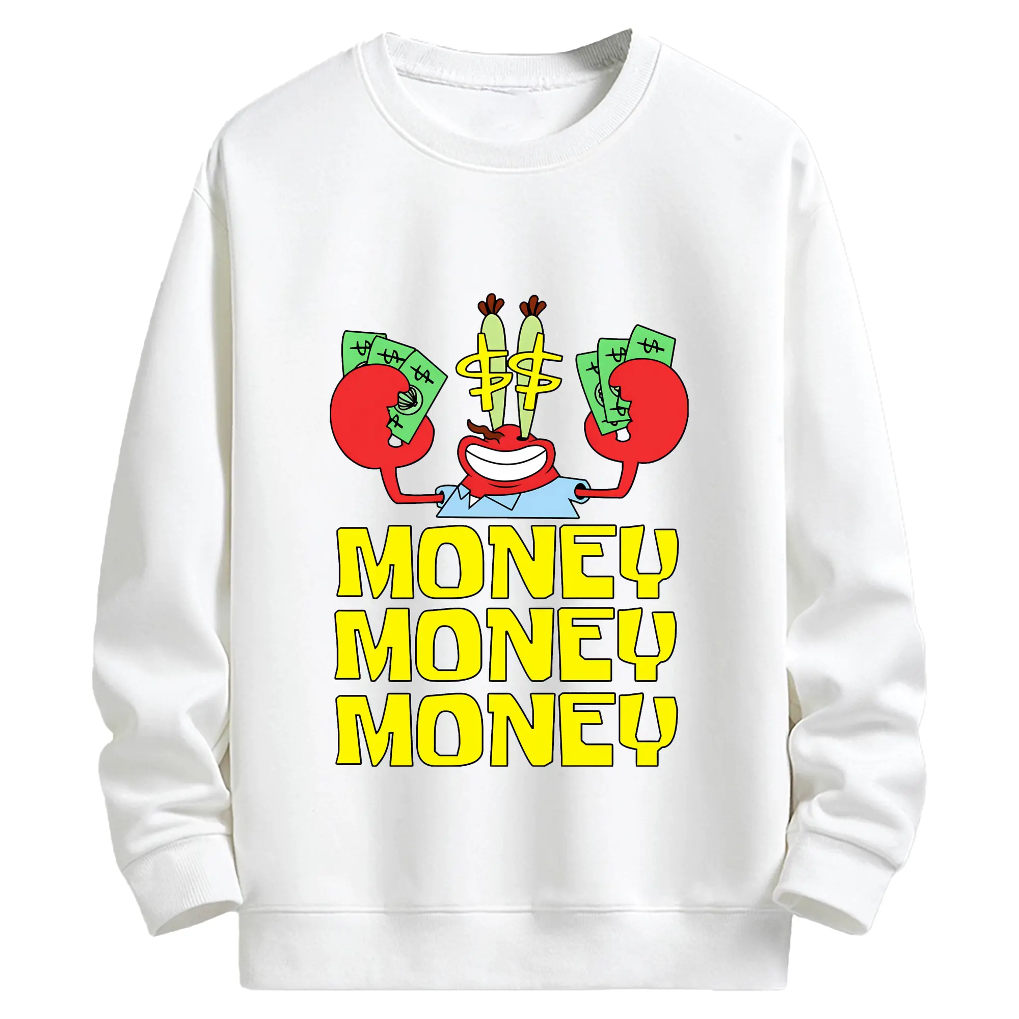 スポンジボブ グッズ ミスター・クラブ - キッズ クルーネックスウェットシャツ ・ フロントプリント ・ 綿80％ ポリエステル20％ ・ 快適 通学 スポーツ 日常使い お散歩用