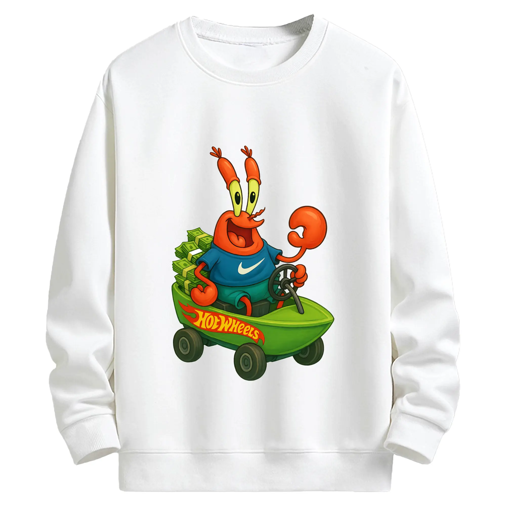 スポンジボブ グッズ ミスター・クラブ - キッズ クルーネックスウェットシャツ ・ フロントプリント ・ 綿80％ ポリエステル20％ ・ 快適 通学 スポーツ 日常使い お散歩用