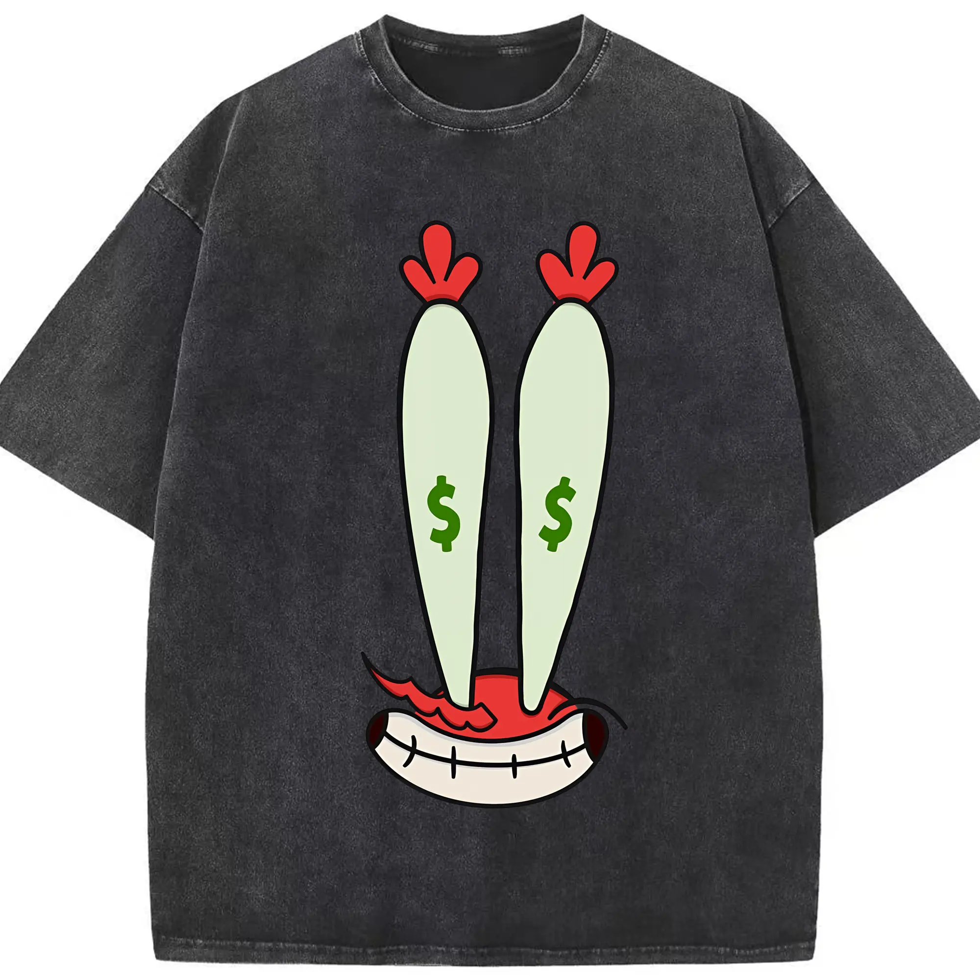 スポンジボブ グッズ ミスター・クラブ - 綿100％ ヴィンテージ風 半袖Tシャツ ・ フロントプリント ・ 柔らか肌触り ・ 通気性 快適 ・ スポーツ カジュアル 外出用