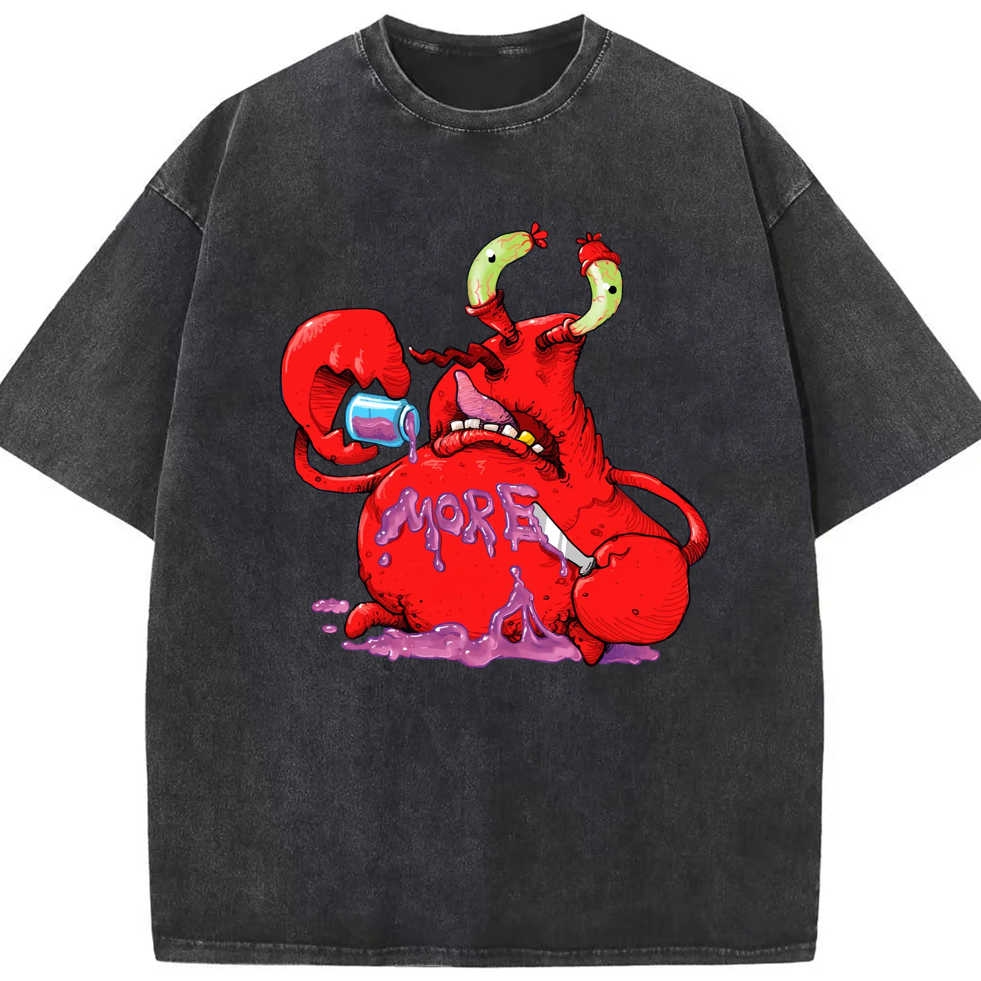 スポンジボブ グッズ ミスター・クラブ - 綿100％ ヴィンテージ風 半袖Tシャツ ・ フロントプリント ・ 柔らか肌触り ・ 通気性 快適 ・ スポーツ カジュアル 外出用