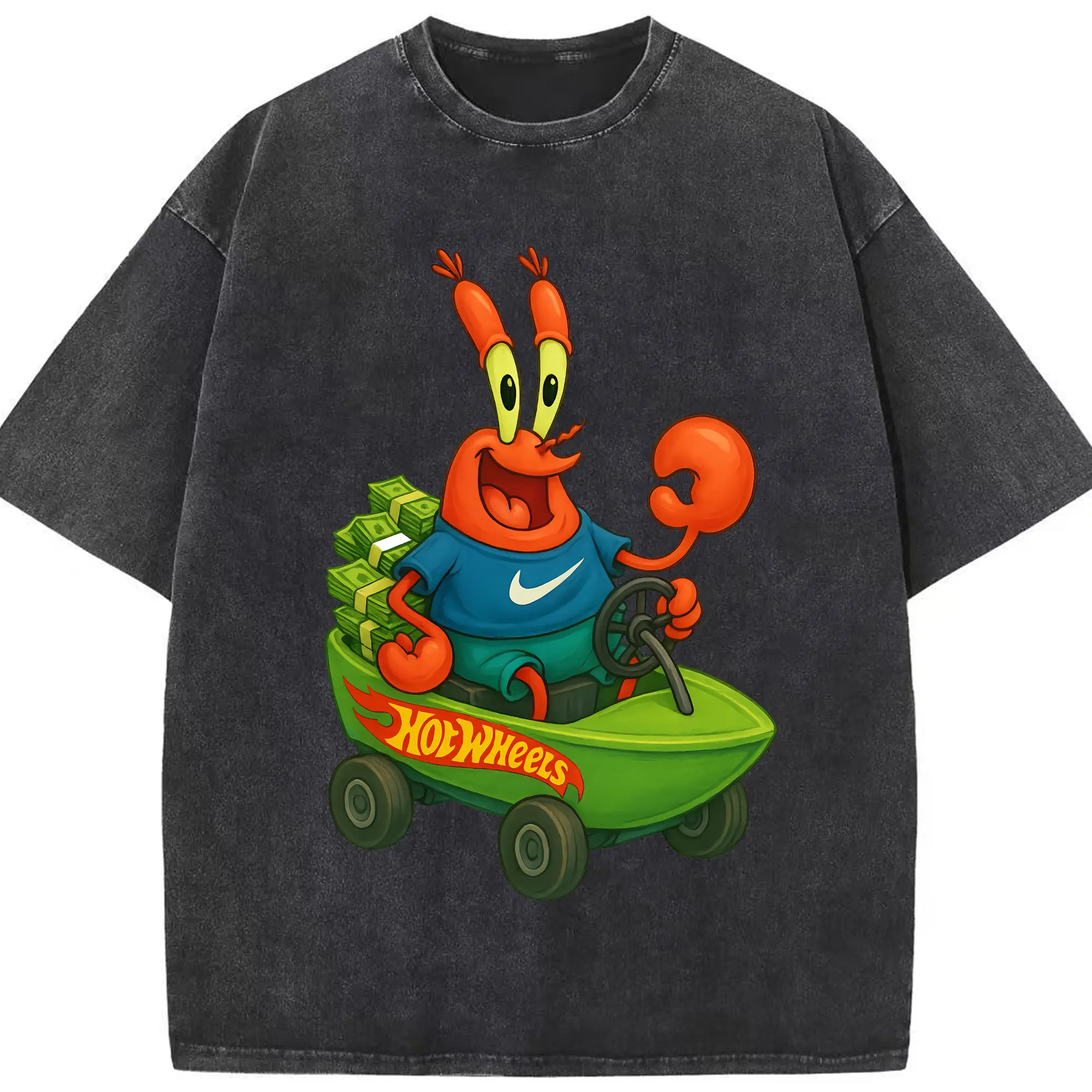 スポンジボブ グッズ ミスター・クラブ - 綿100％ ヴィンテージ風 半袖Tシャツ ・ フロントプリント ・ 柔らか肌触り ・ 通気性 快適 ・ スポーツ カジュアル 外出用