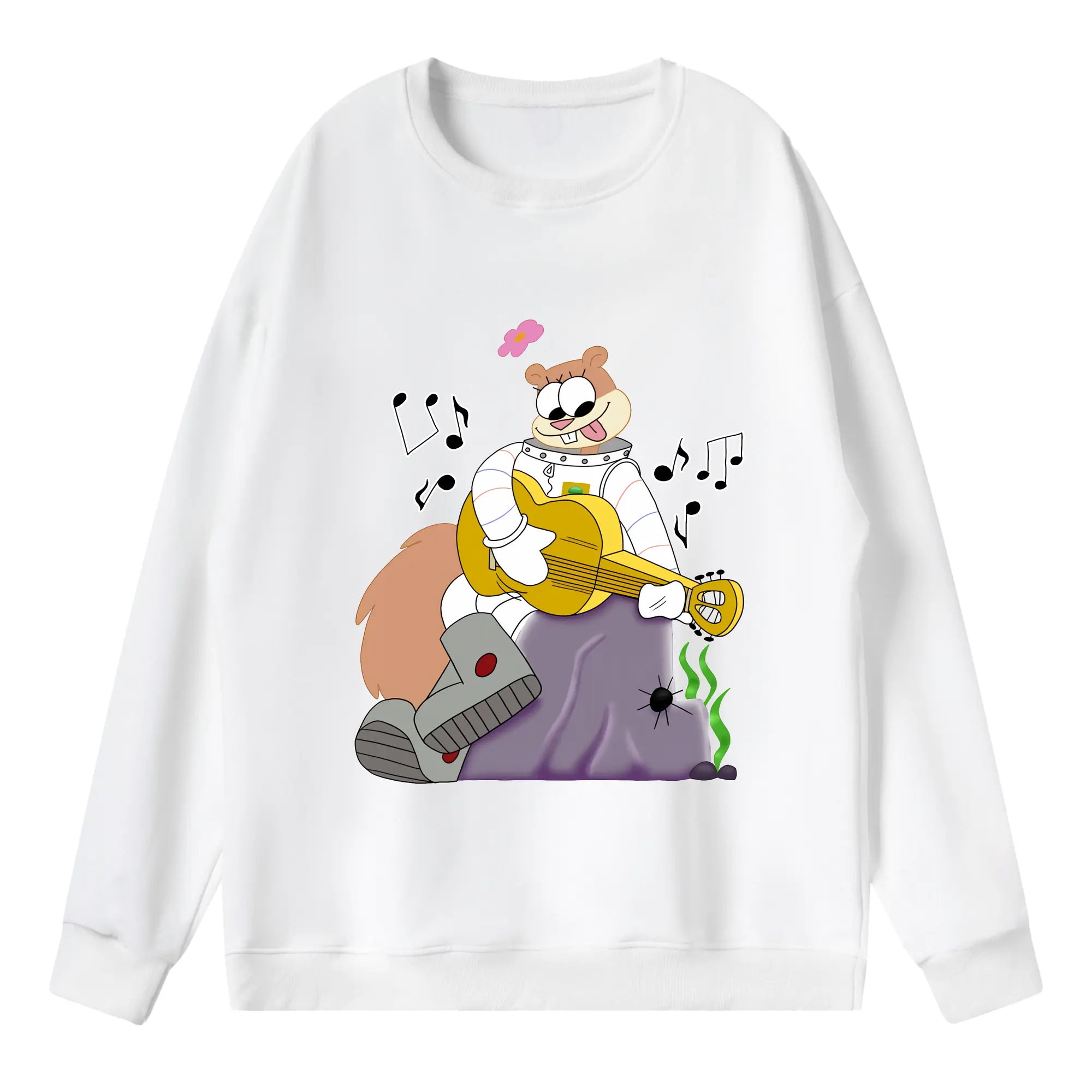 スポンジボブ グッズ サンディ - 薄手 クルーネック スウェット 裏毛260g · ポリエステル 春秋向け カジュアル 男女兼用 · トレーナー デイリー スポーツ 散歩に最適