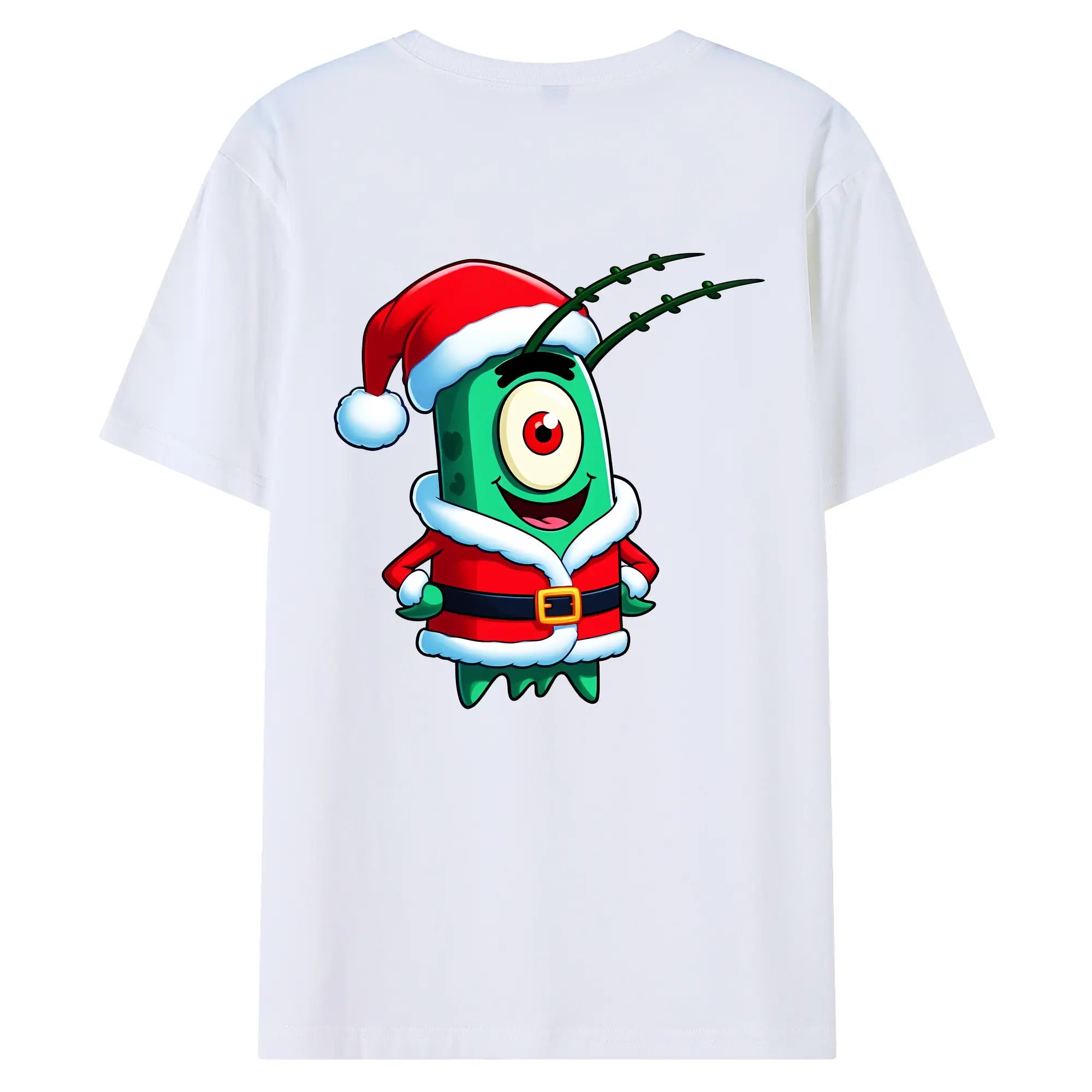 スポンジボブ グッズ プランクトン - 綿100％ 半袖Tシャツ ・ バックプリント ・ 快適 通気性 ・ 日常使い 散歩 スポーツ用